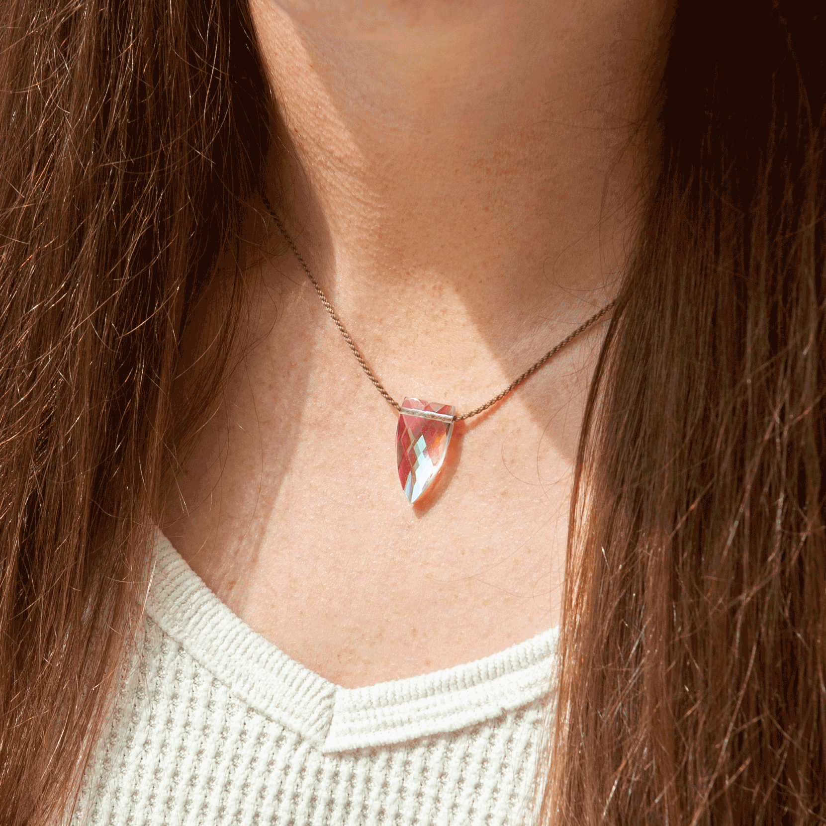 Aurora Quartz Pyramid Necklace