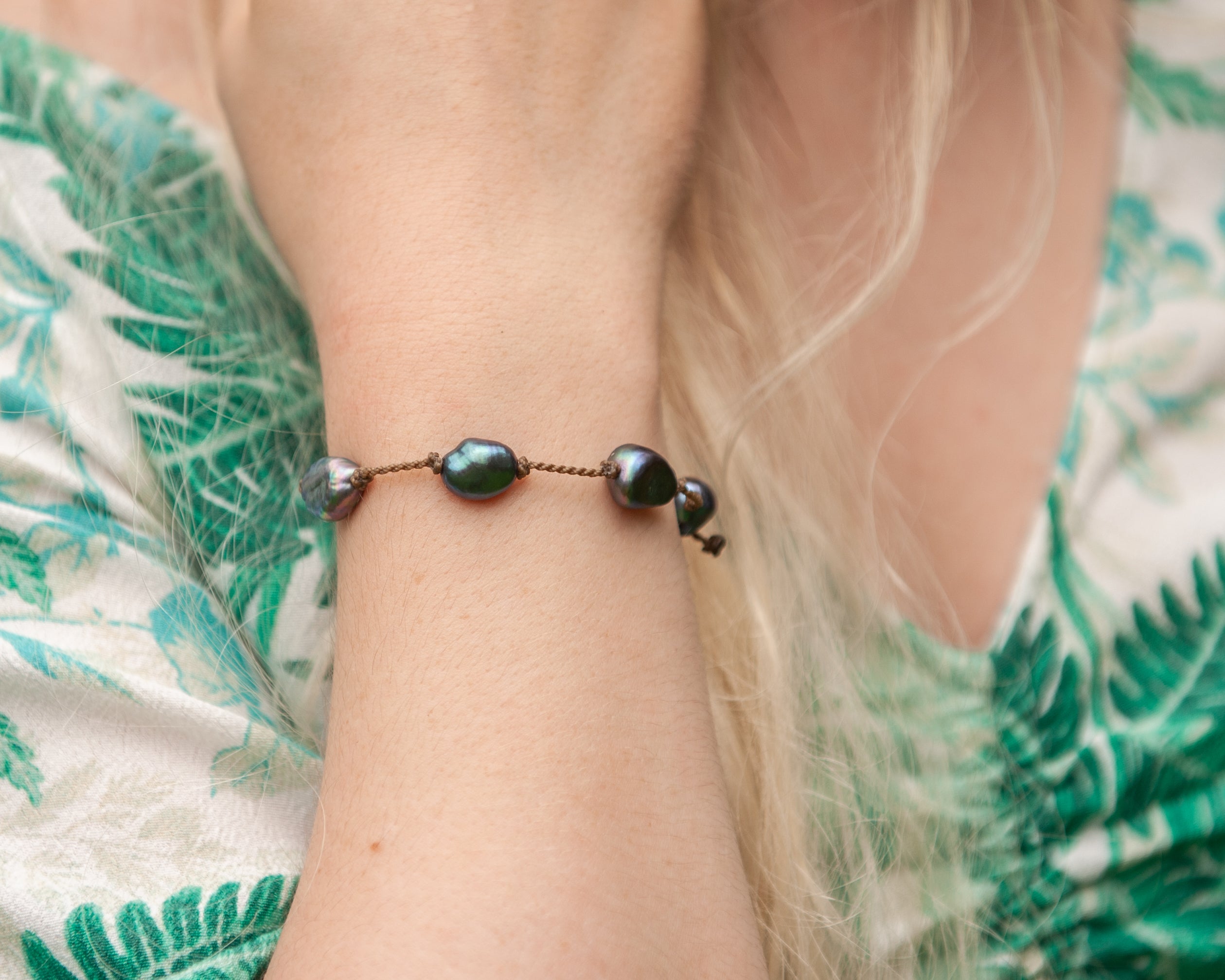 Mermaid + Peacock Pearl Bracelets