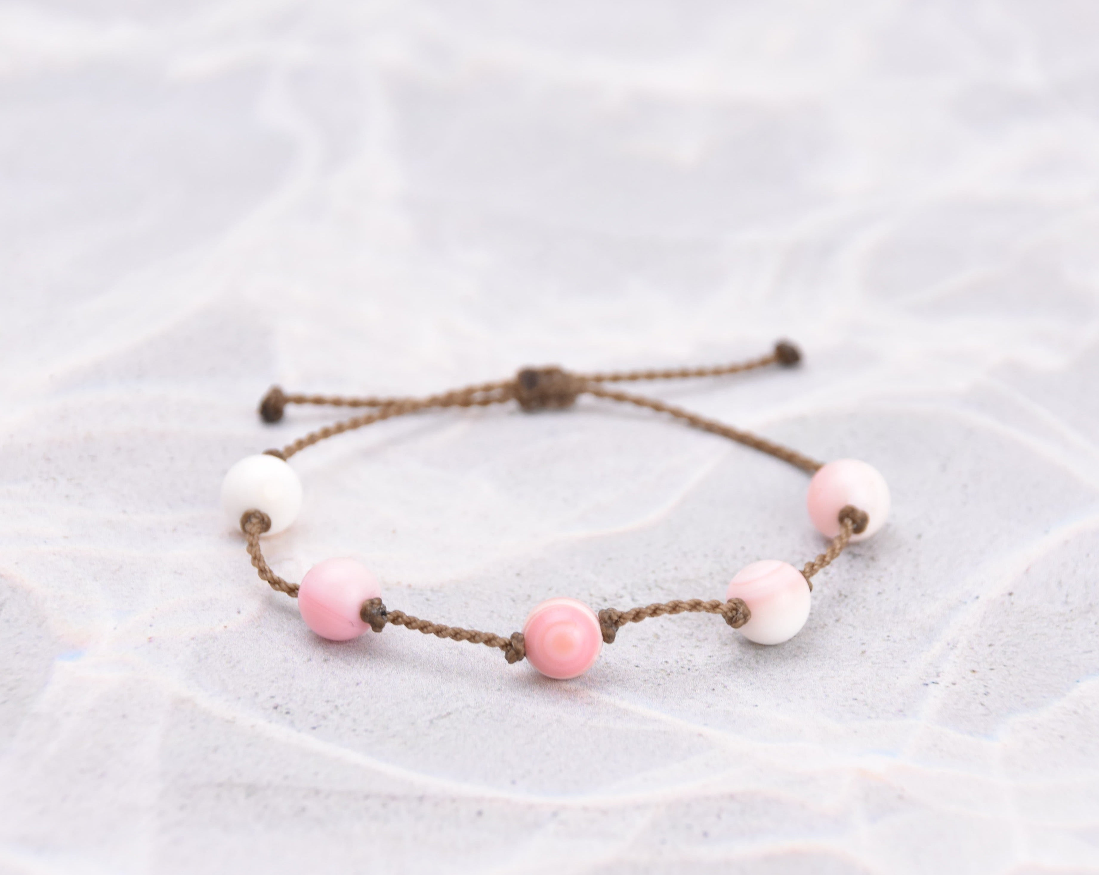 Botswana Agate, Labradorite, Apatite + Conch Shell Bracelets