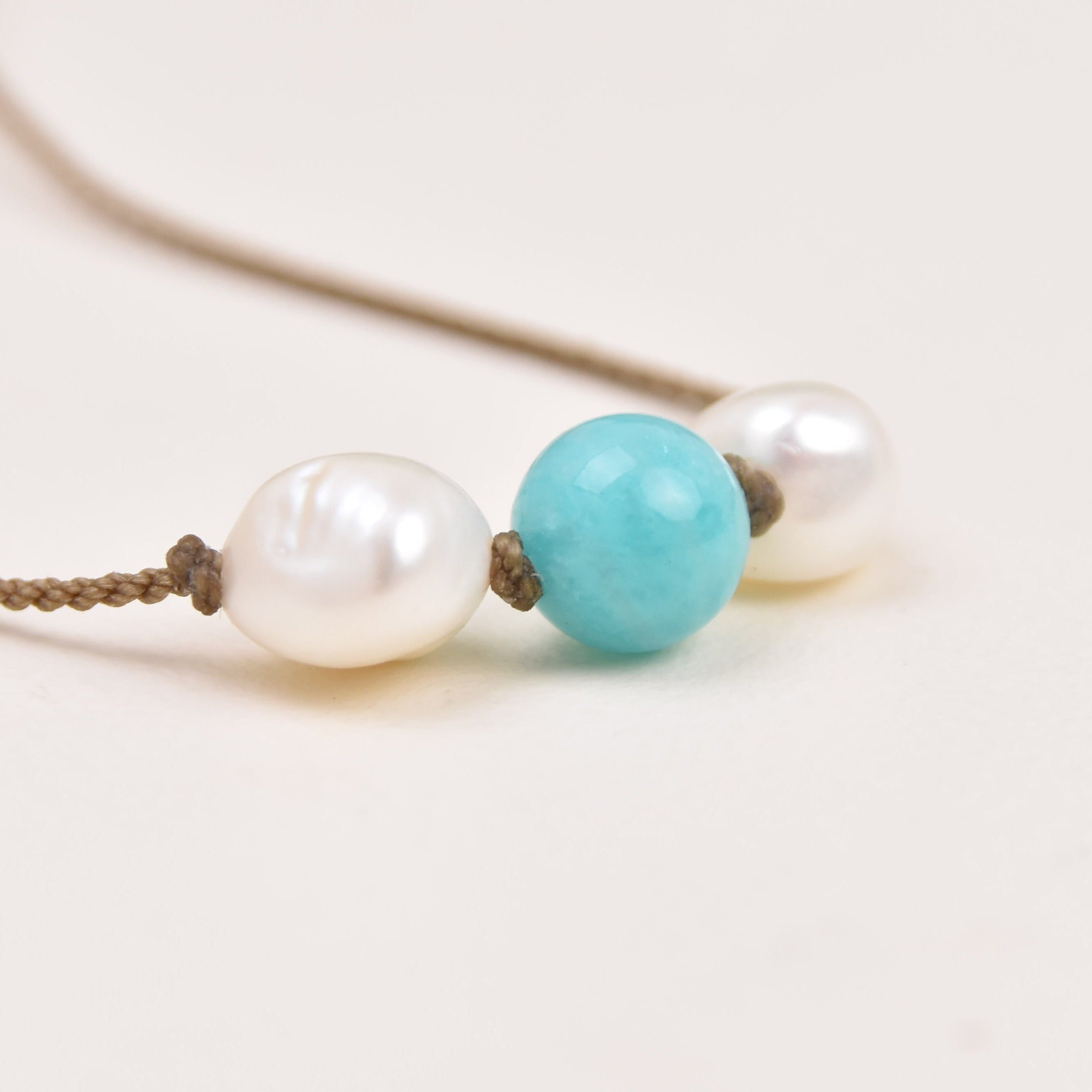 Triple Pearl + Amazonite Necklace | St John Love