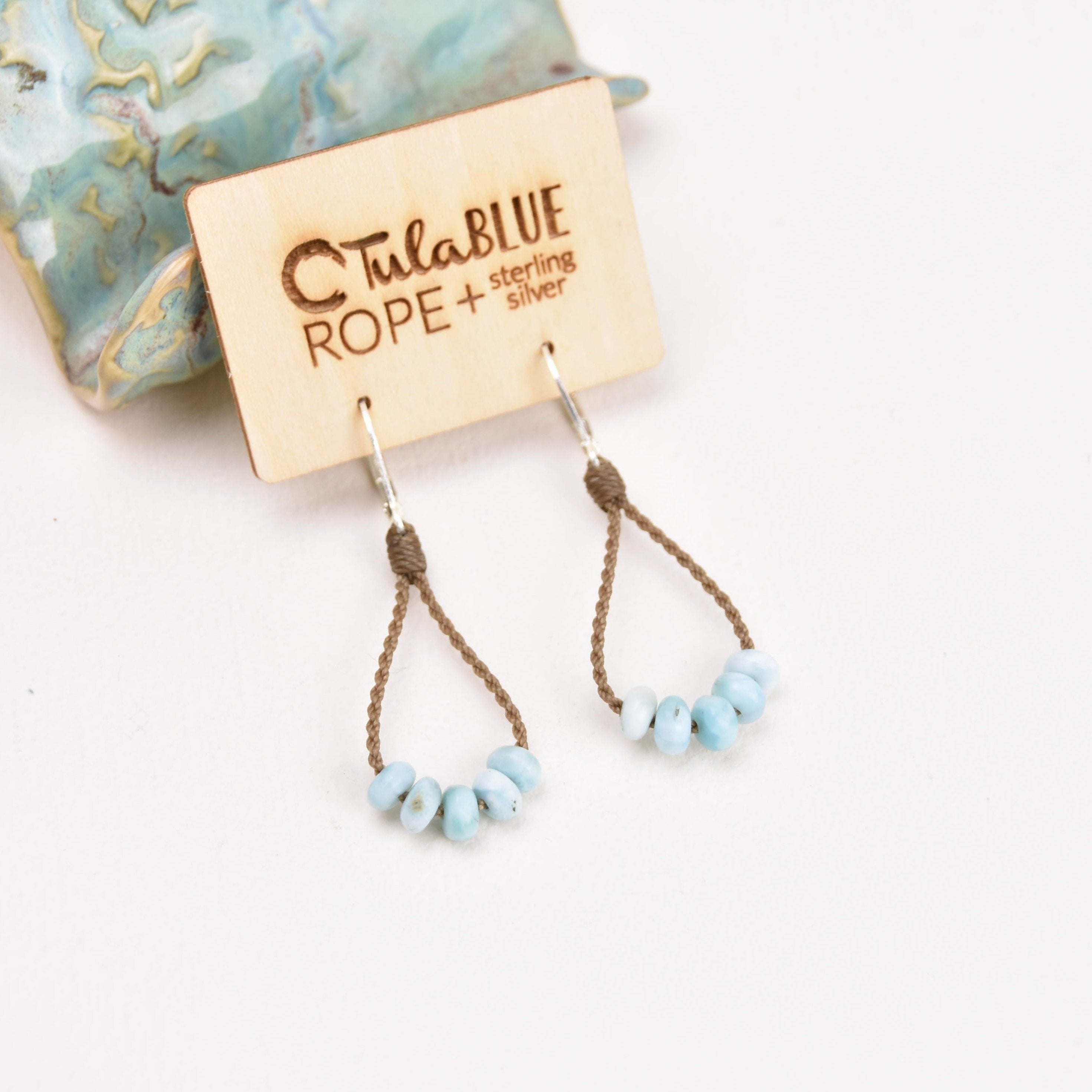 Dainty Larimar Loop Earrings