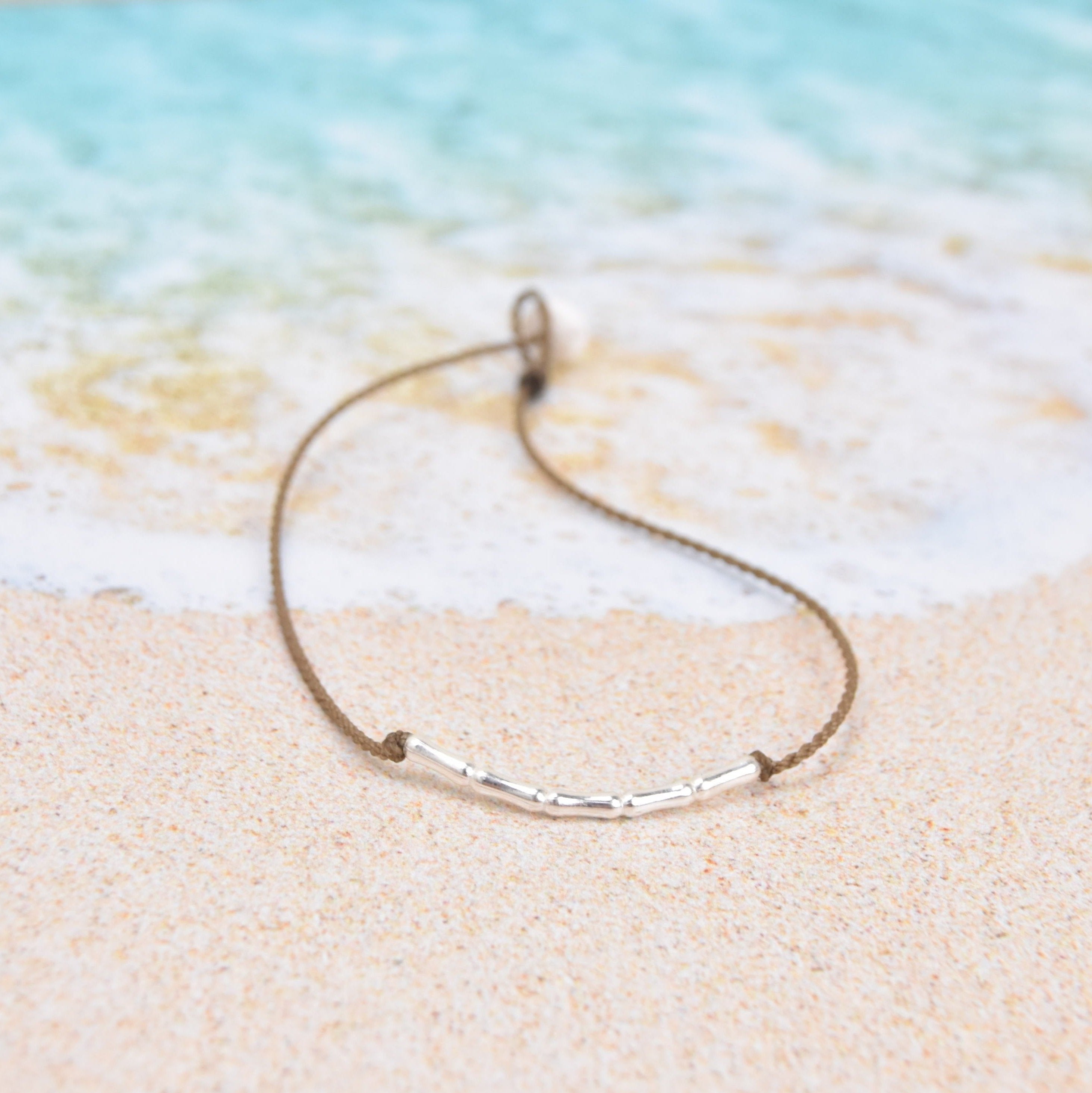 Sterling Silver Bamboo Anklet