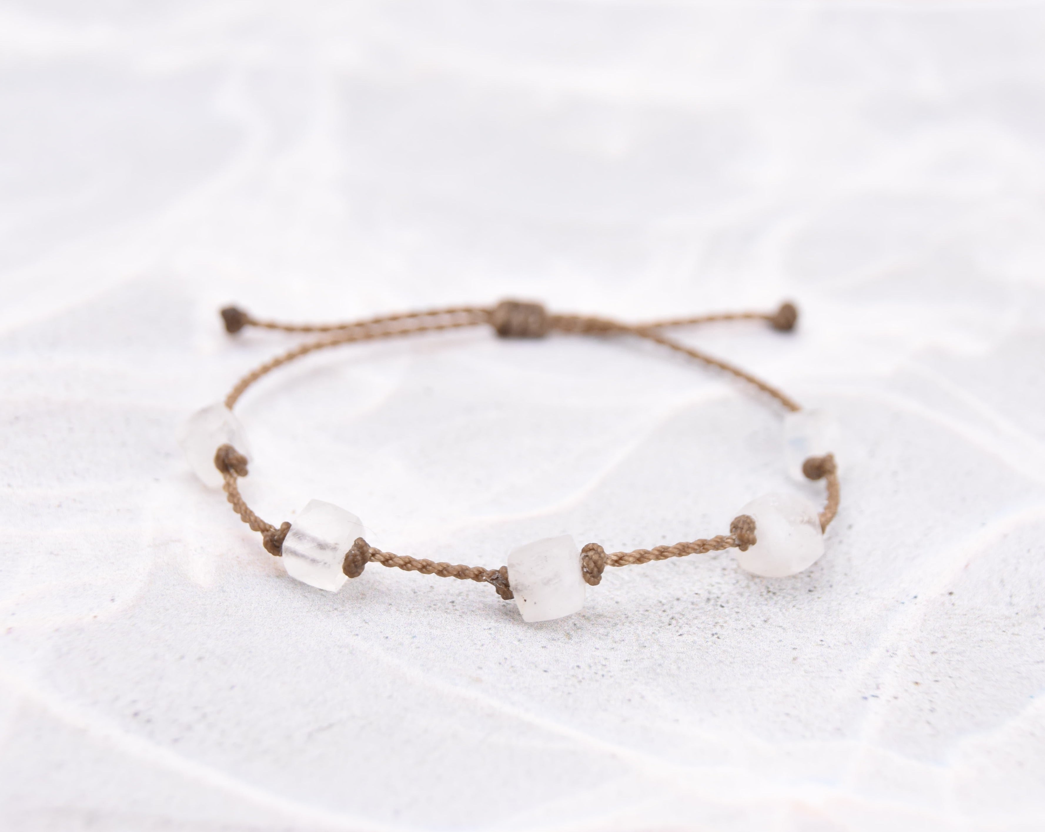 Labradorite & Moonstone Cubes Bracelets