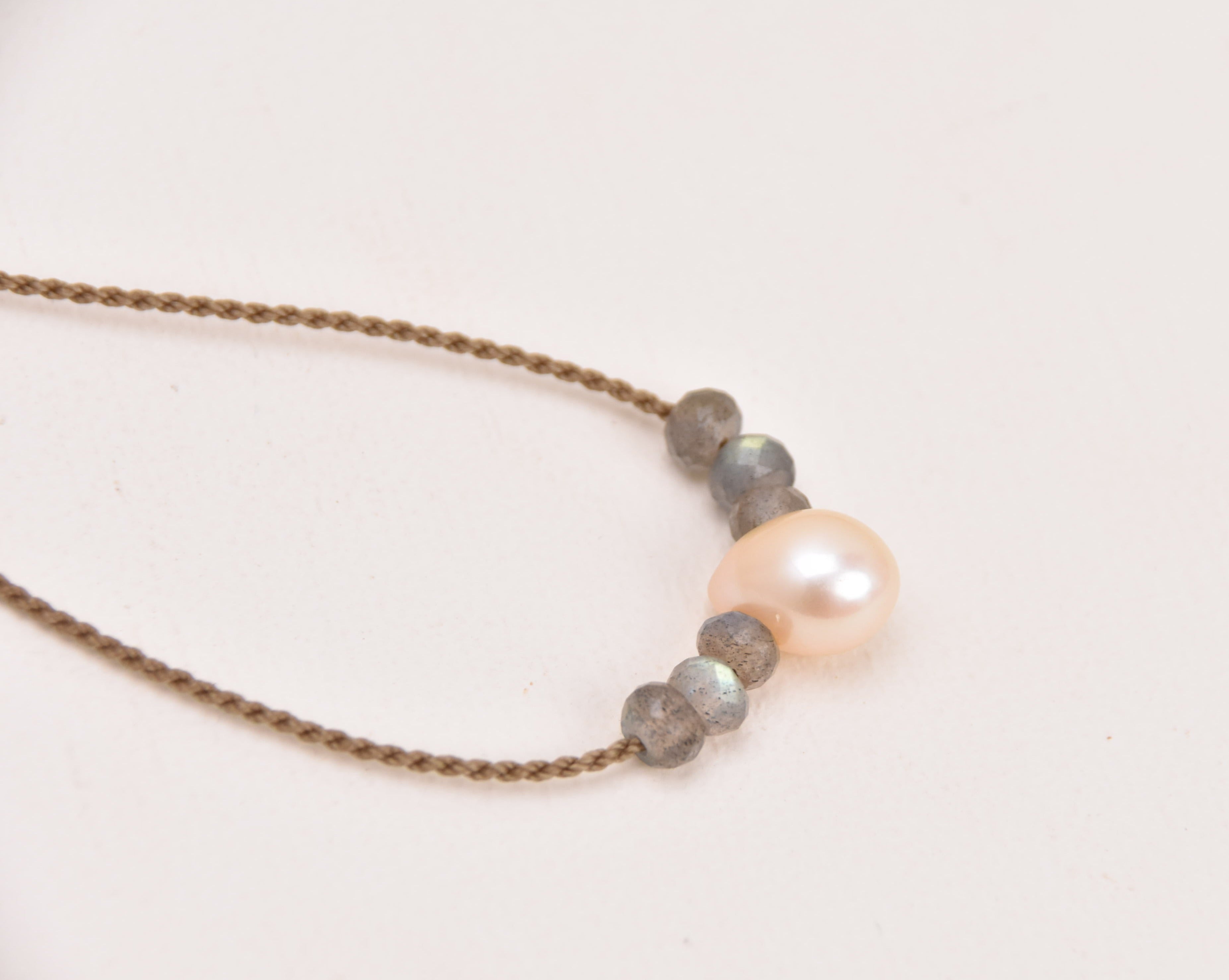 Labradorite + Teardrop Pearl Bohemian
