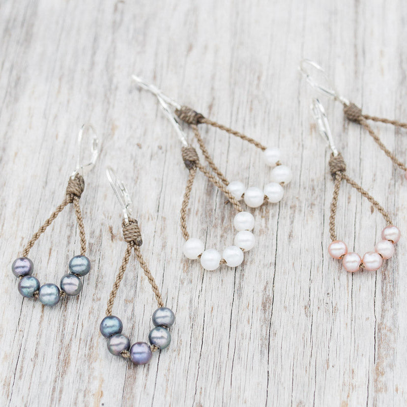 Dainty Pearl Loop Earrings