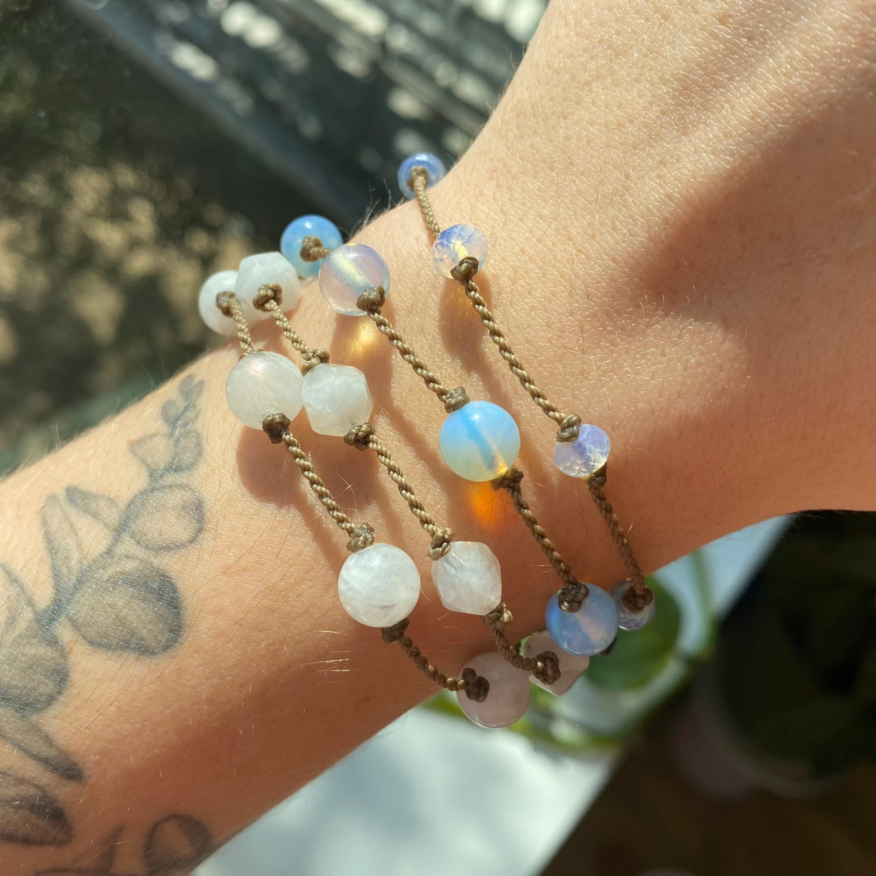 Opalite, Moonstone & Howlite Bracelets