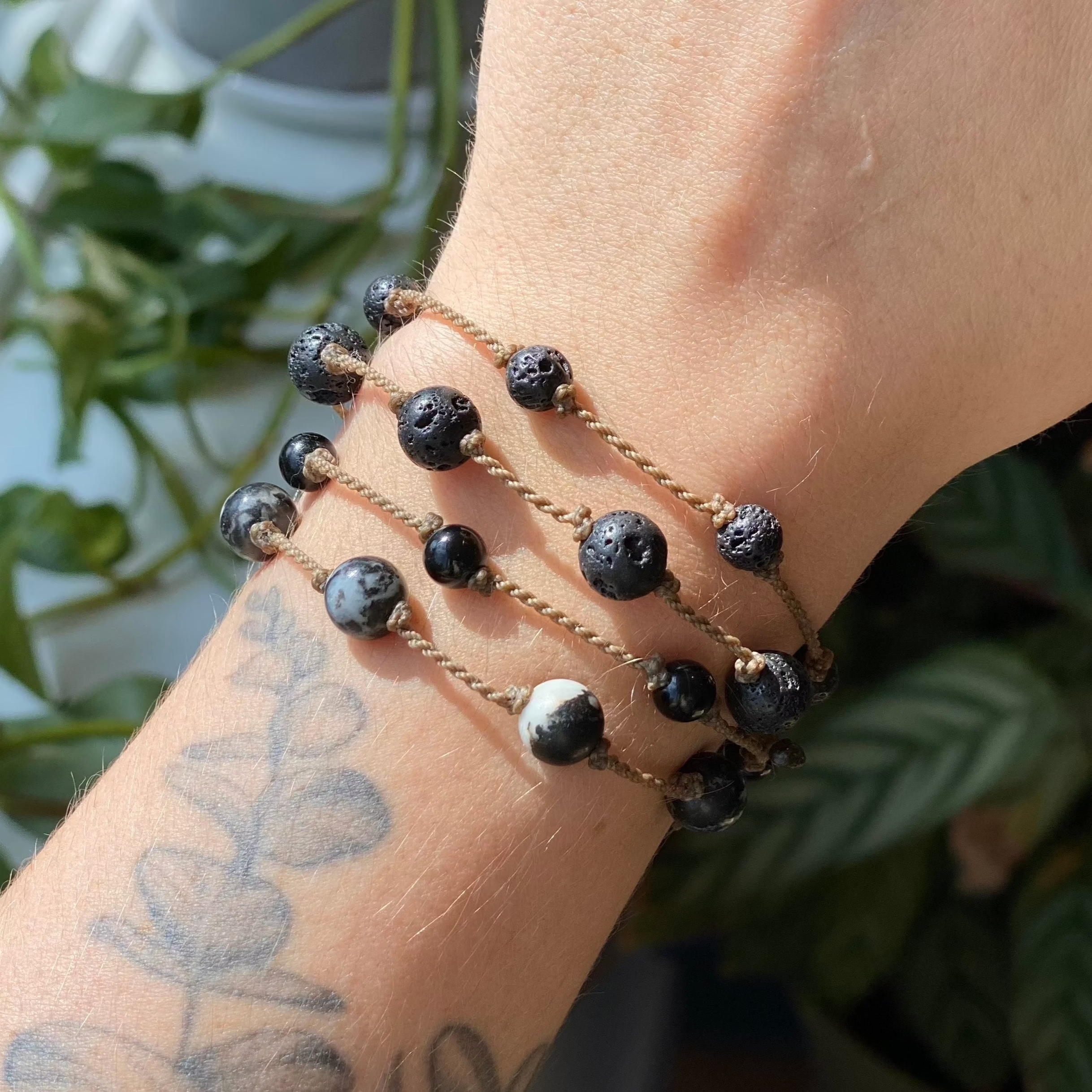 Black Stones Bracelets
