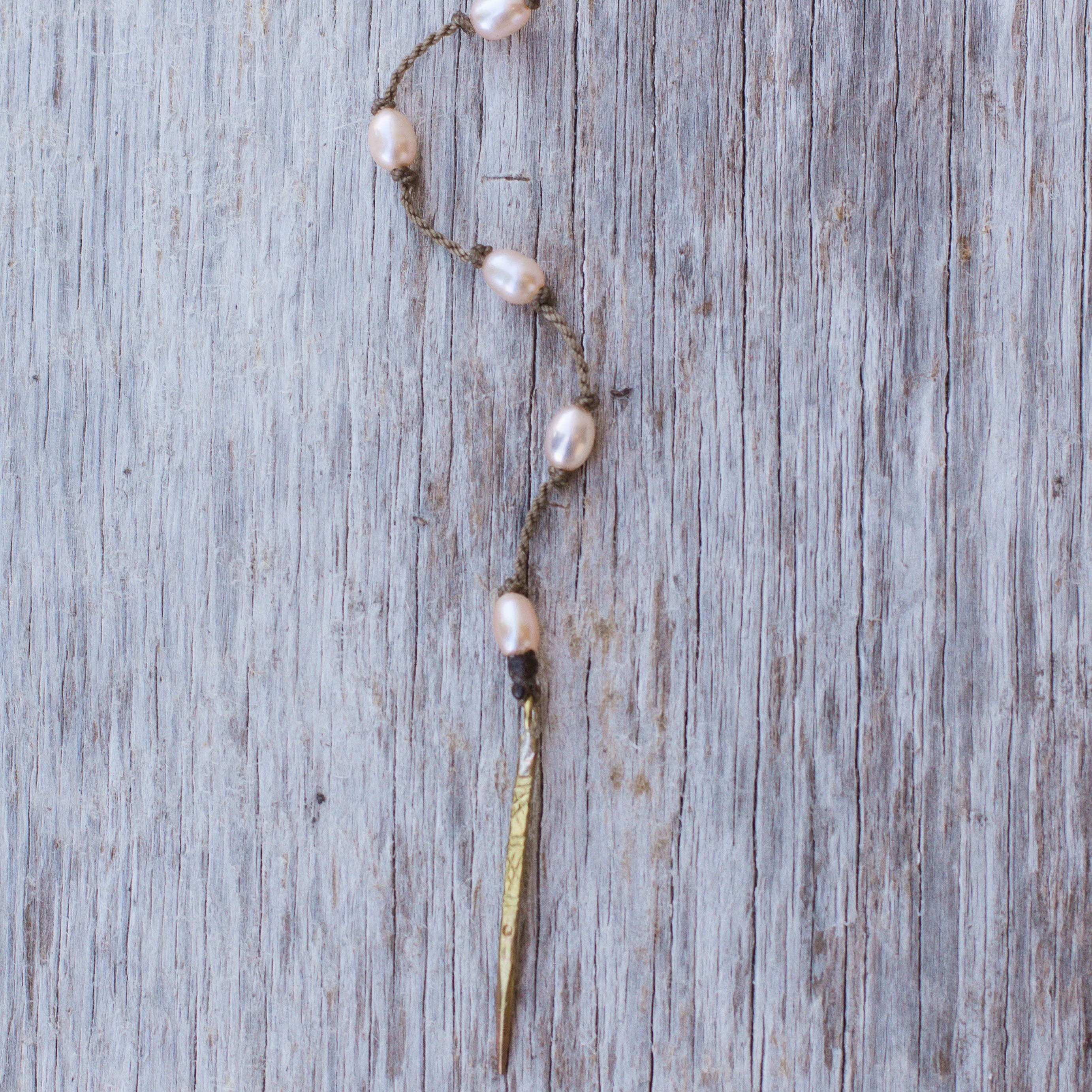 Y Necklace-0231-Blush Pearl Rice Petite