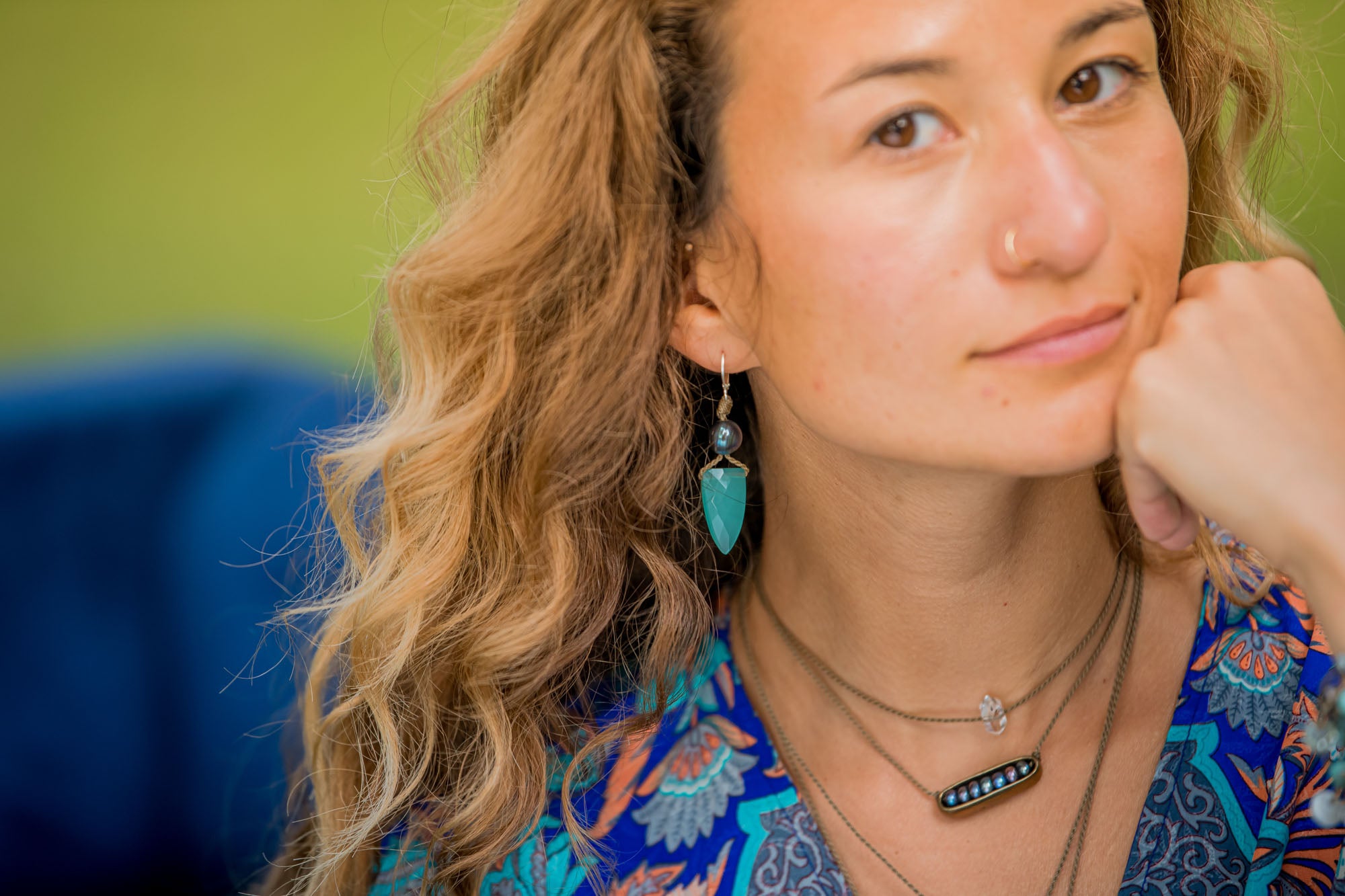 Pyramid + Pearl Earrings