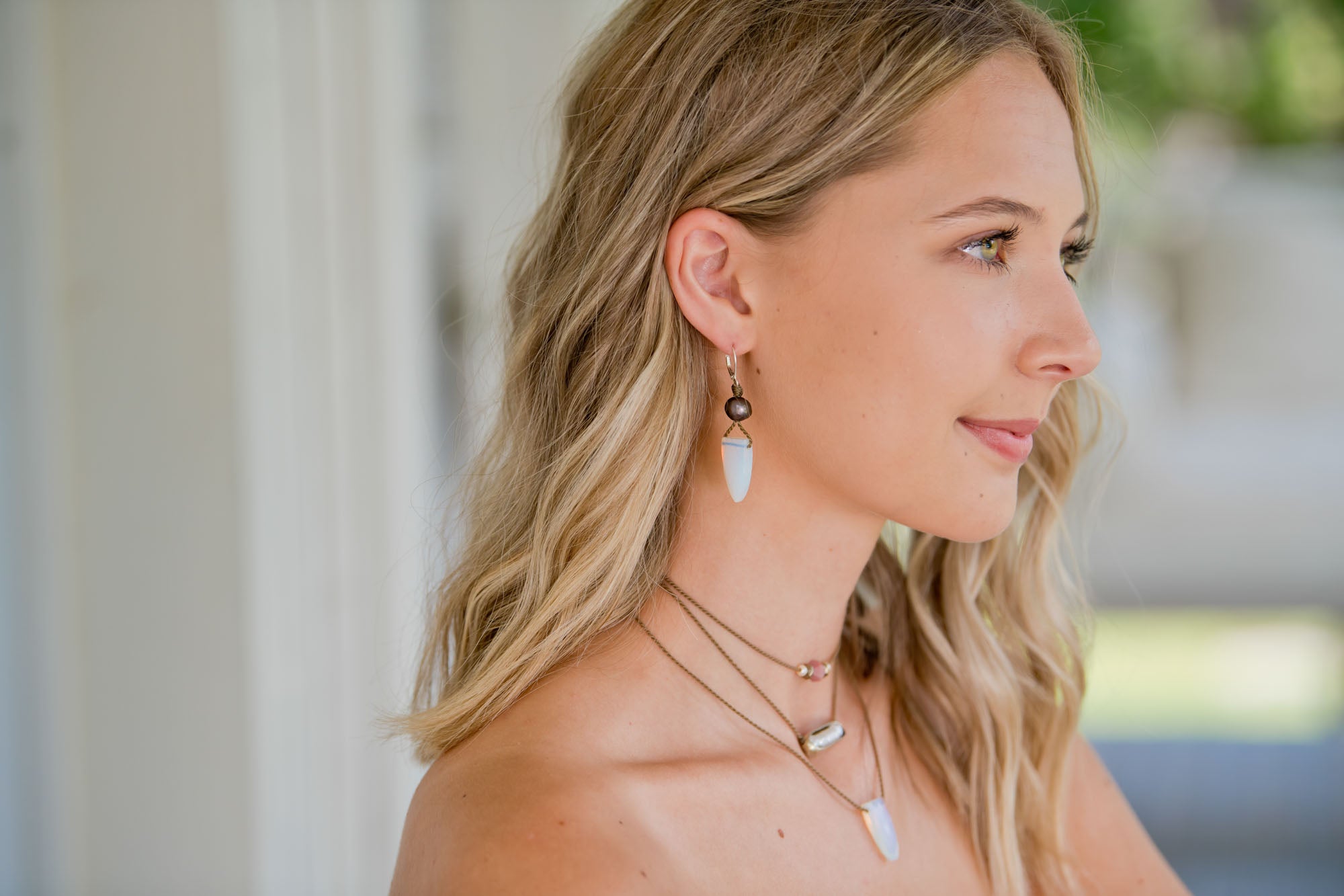 Pyramid + Pearl Earrings