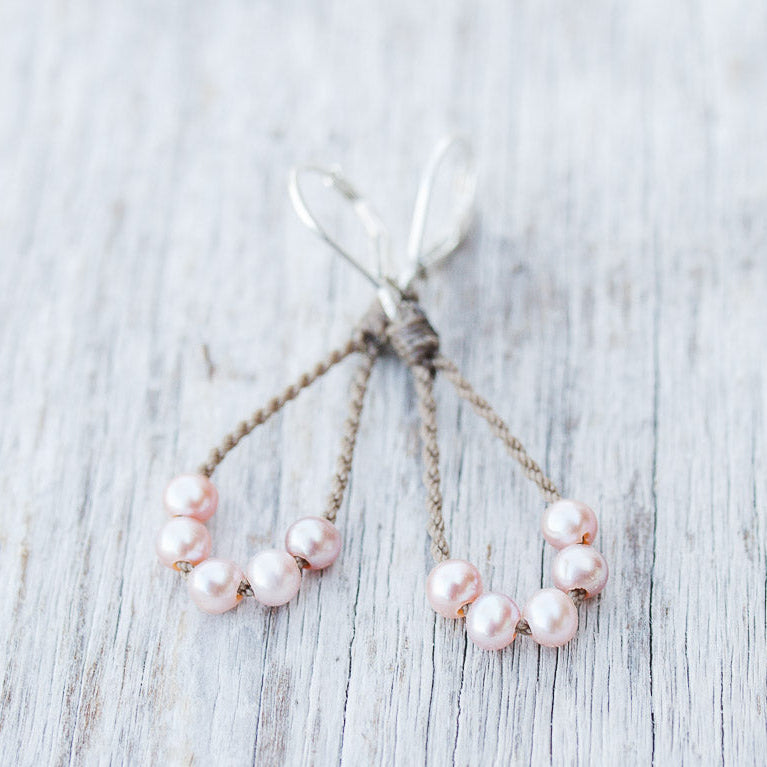 Dainty Pearl Loop Earrings