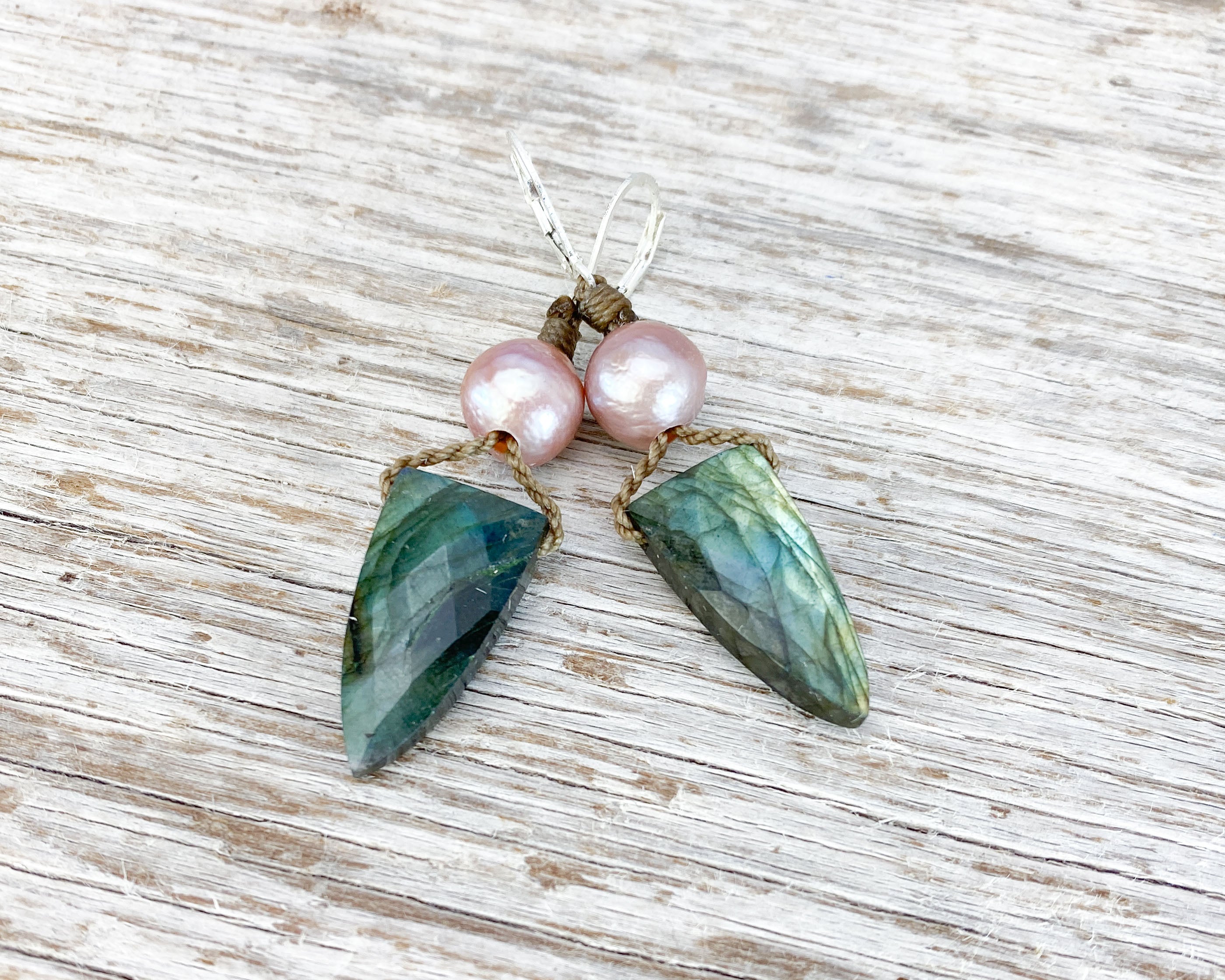 Pyramid + Pearl Earrings