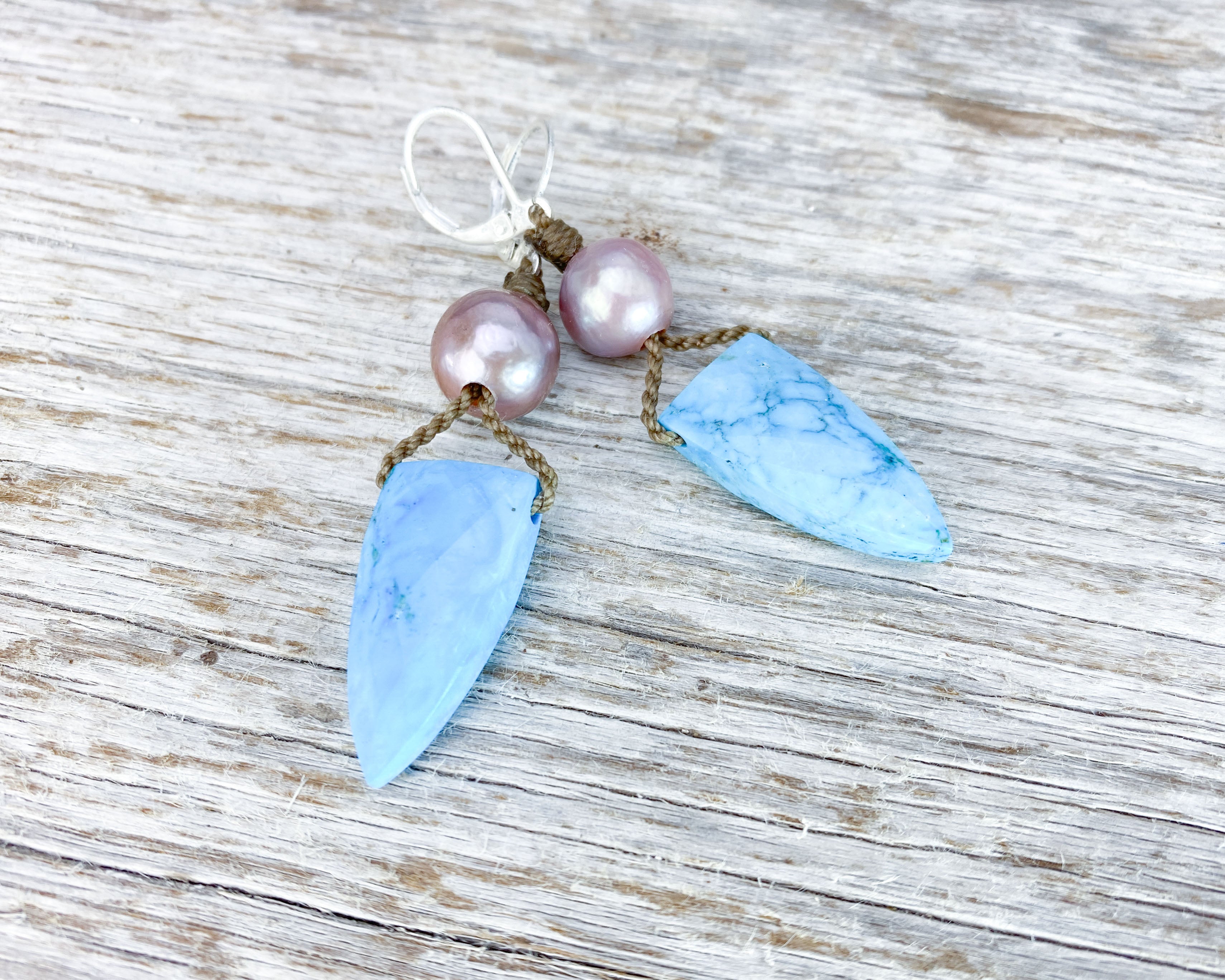 Pyramid + Pearl Earrings