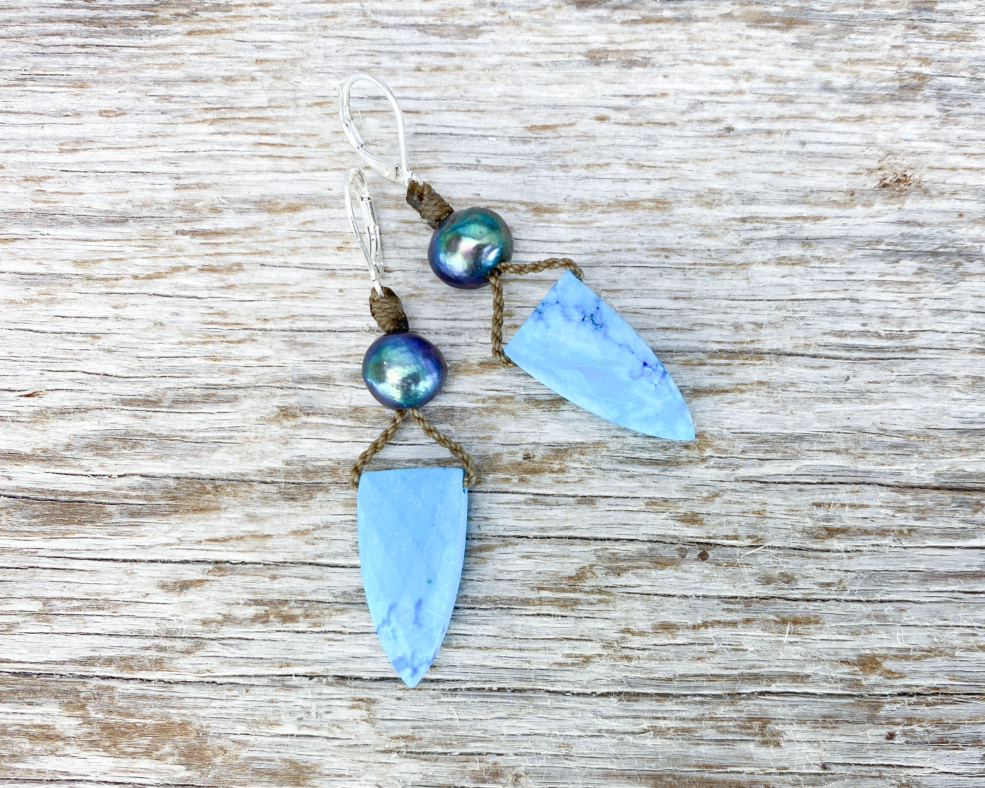 Pyramid + Pearl Earrings