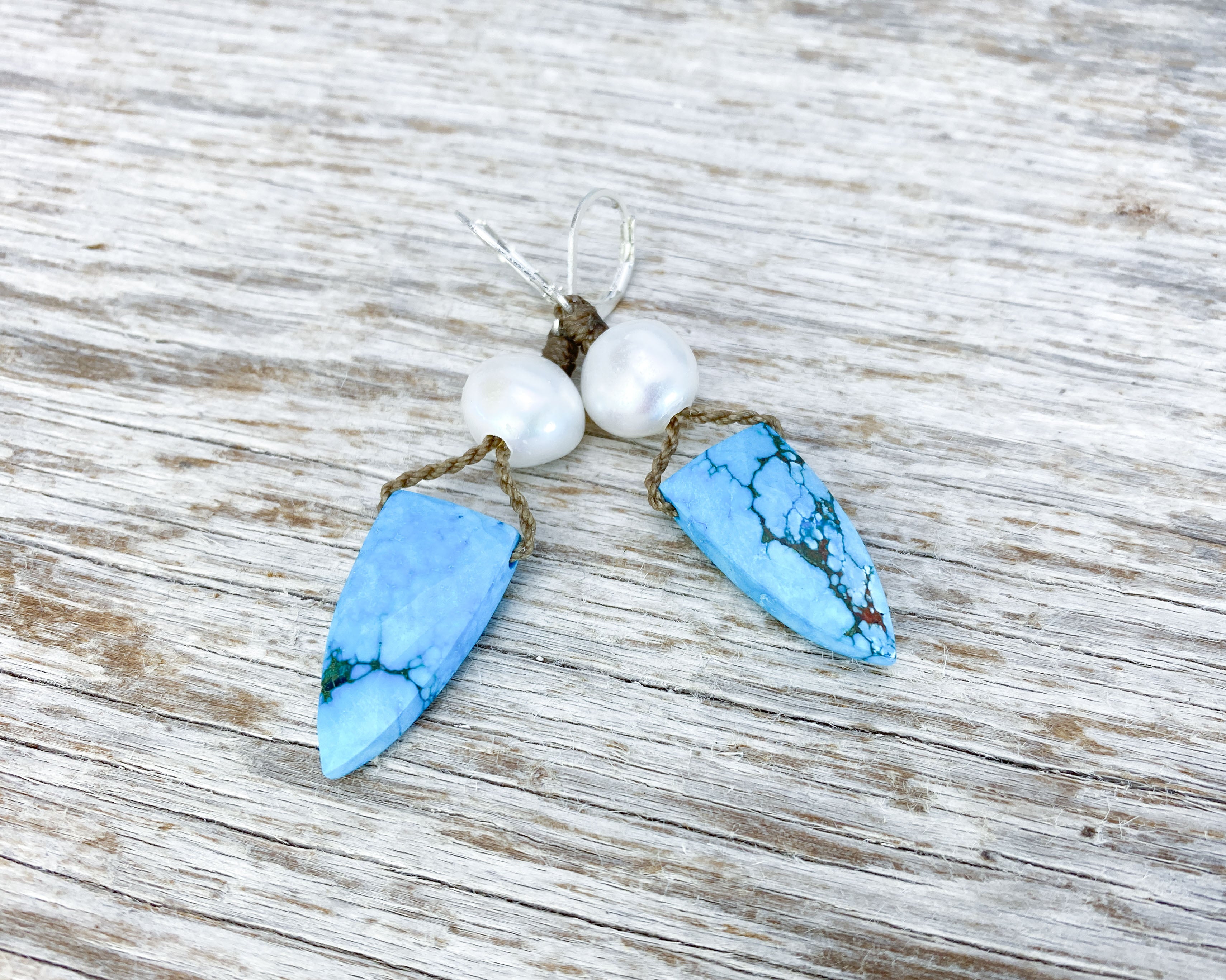 Pyramid + Pearl Earrings