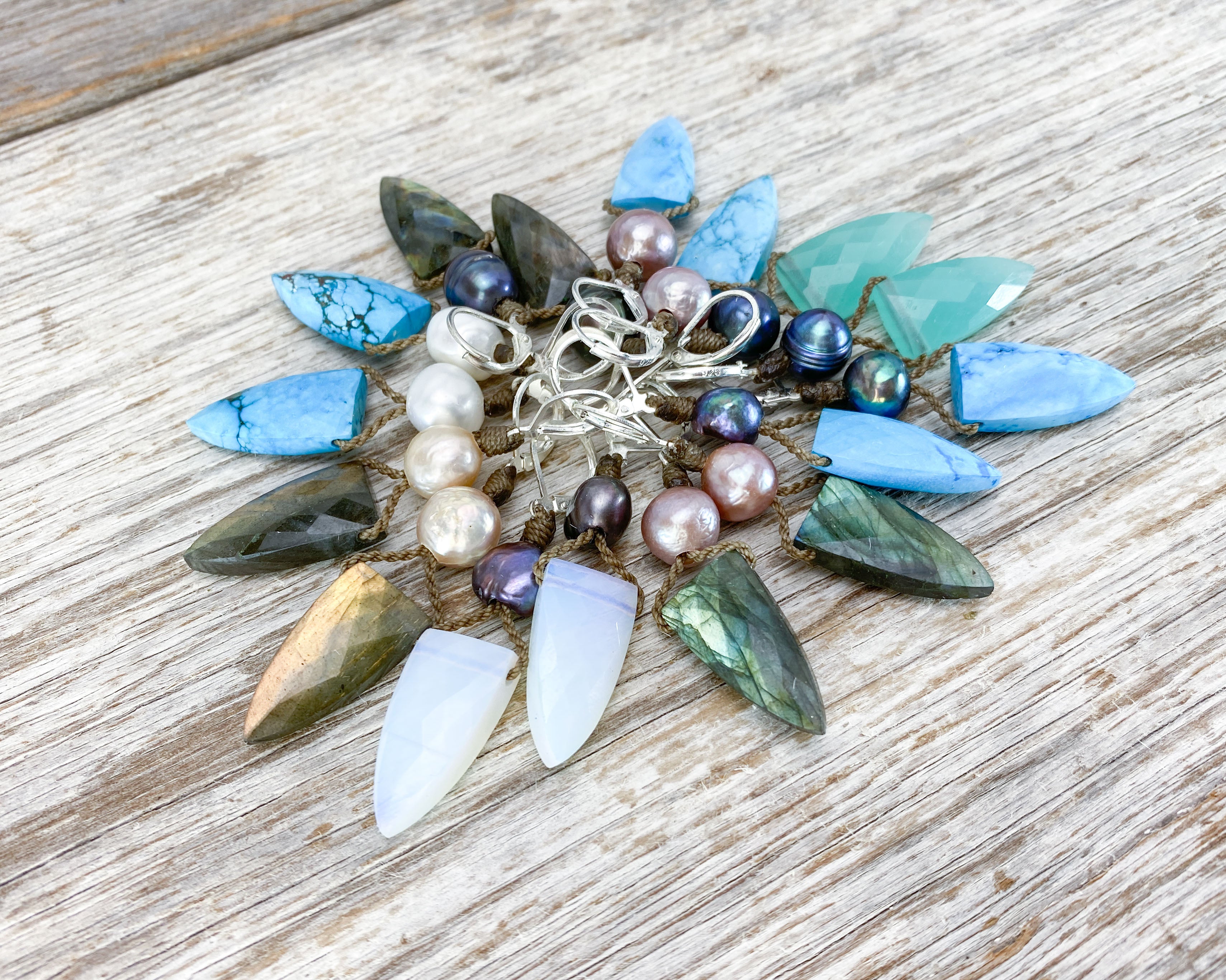 Pyramid + Pearl Earrings