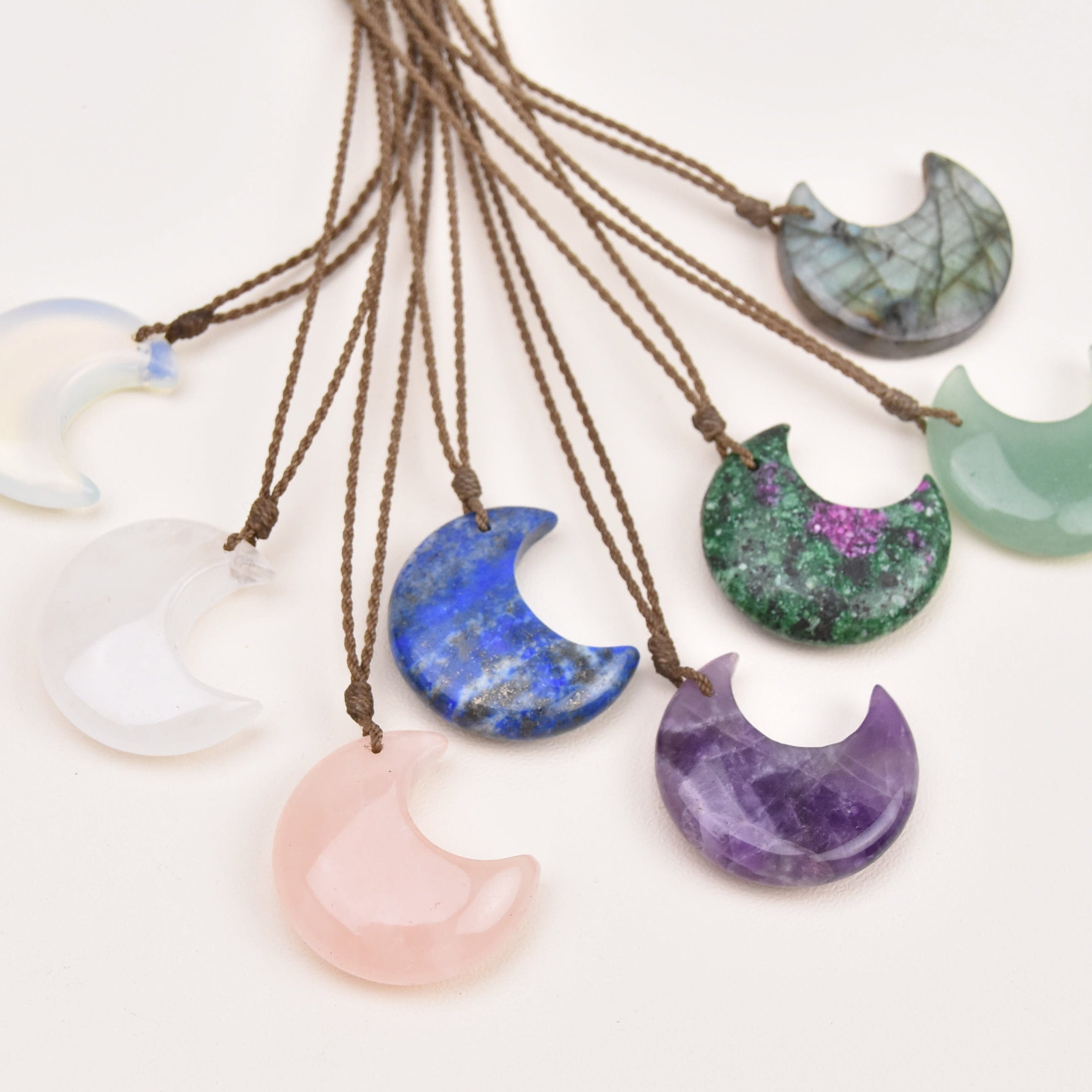 Moonstone - Stone Crescent Necklace