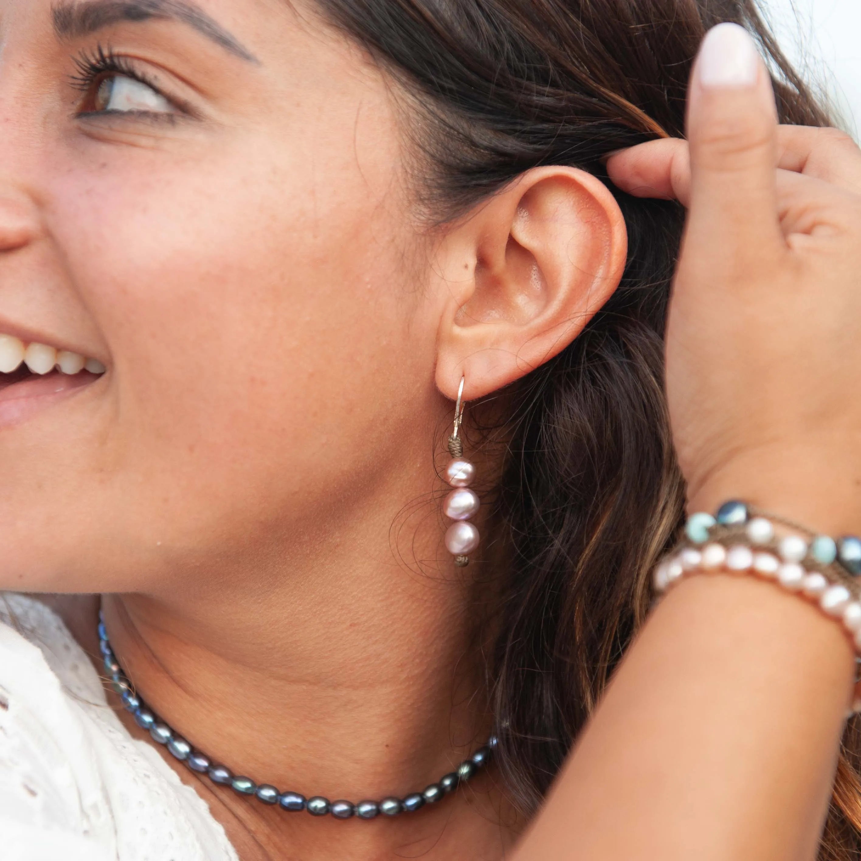 Stacked Pearl Earrings