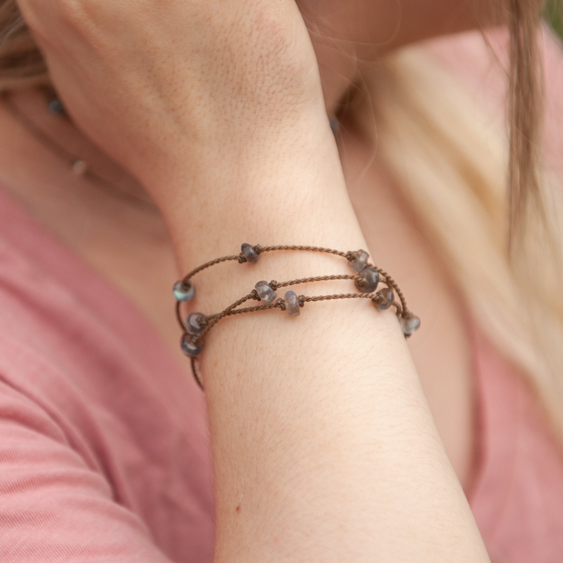 Wrap-1785-Labradorite Faceted Rondelle Petite