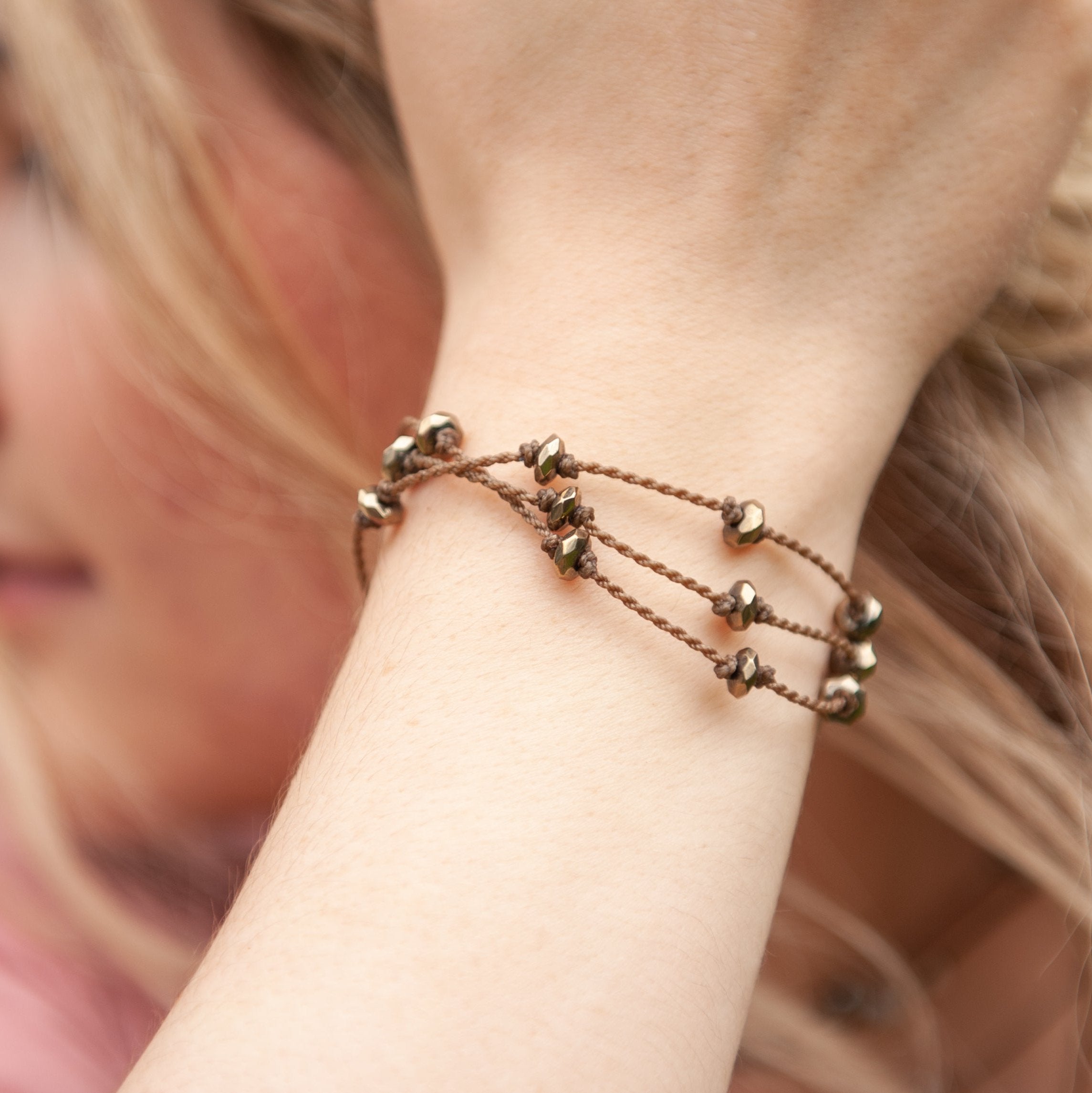 Wrap-1902-Pyrite Rondelle Faceted Petite