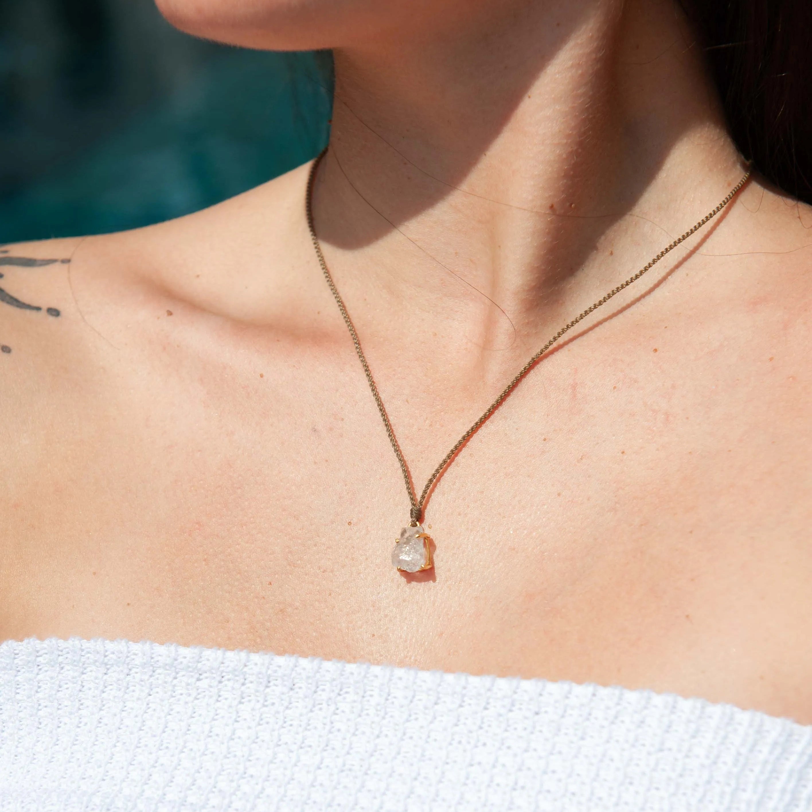 Herkimer Bezeled Diamond Necklace – Limited Drop