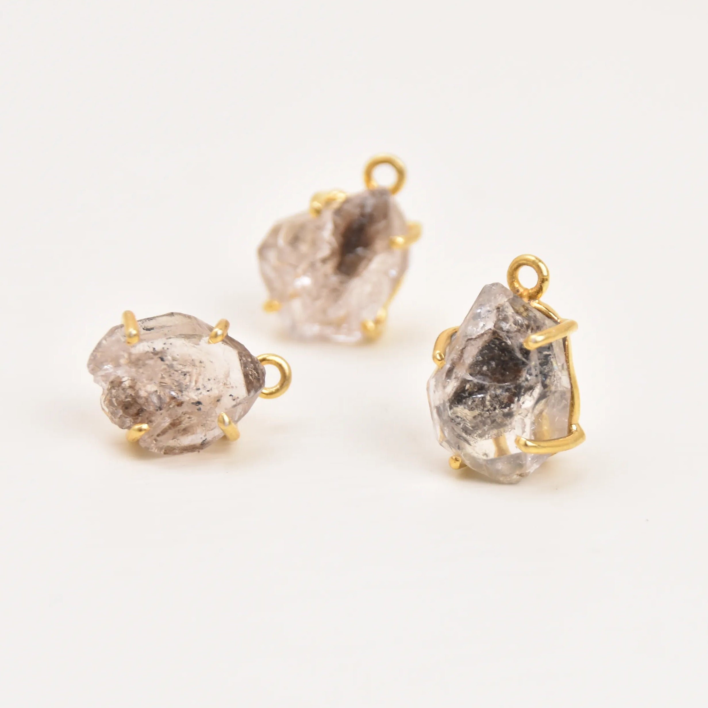 Gold Bezel Herkimer Diamond Necklaces