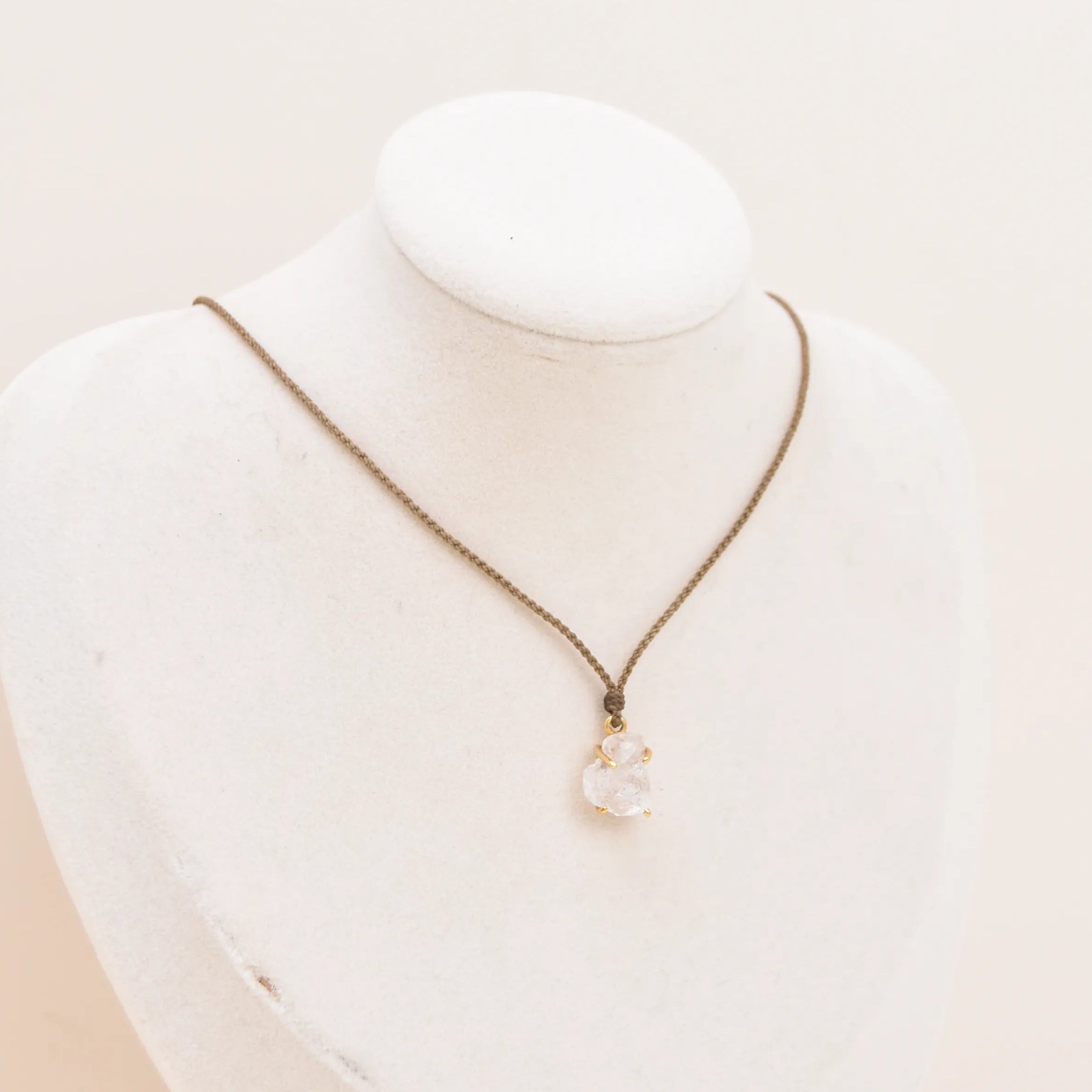 Gold Bezel Herkimer Diamond Necklaces