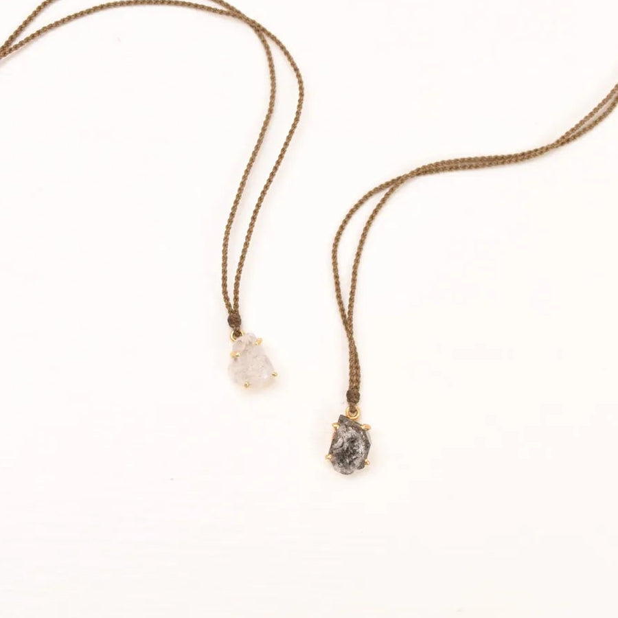Gold Bezel Herkimer Diamond Necklaces