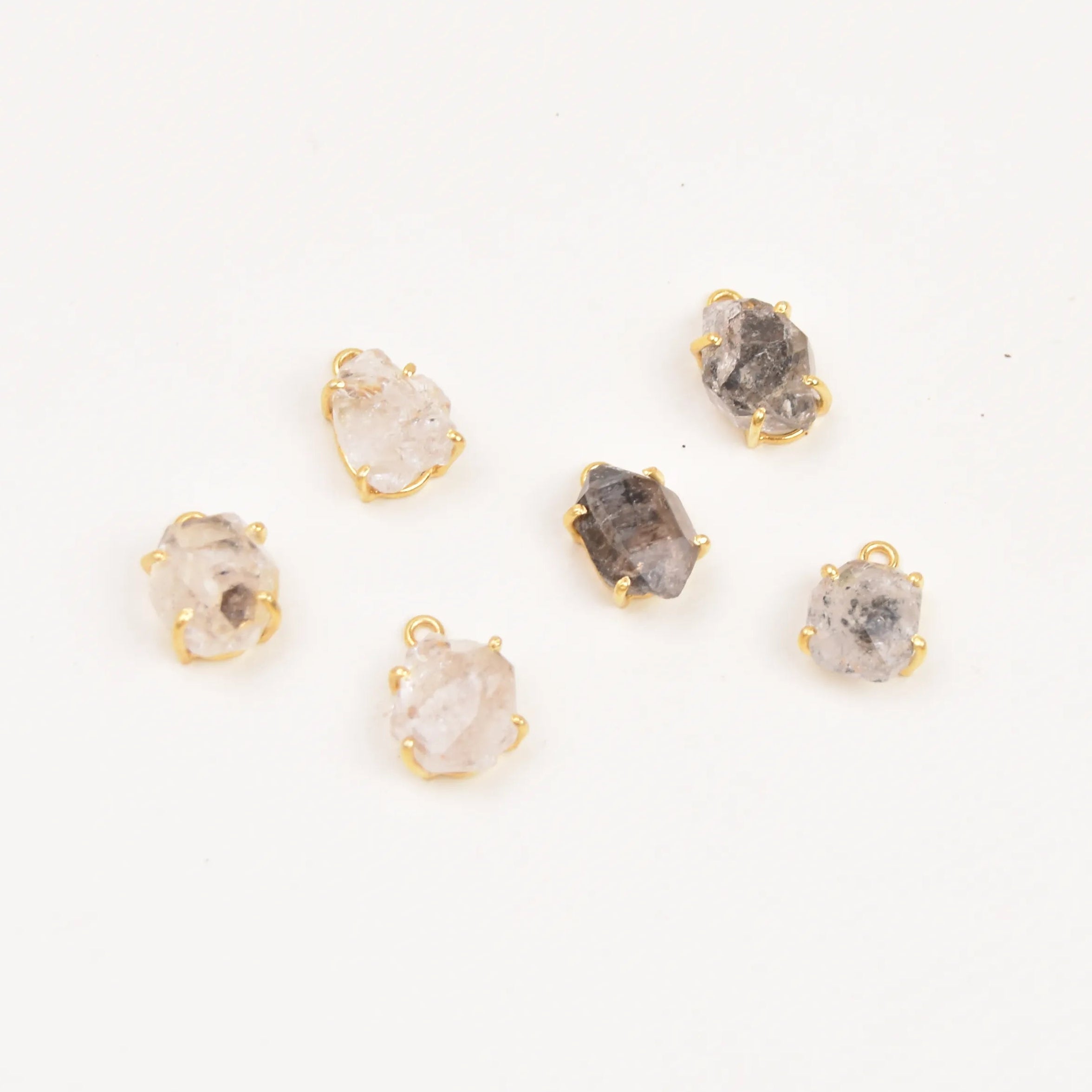 Gold Bezel Herkimer Diamond Necklaces