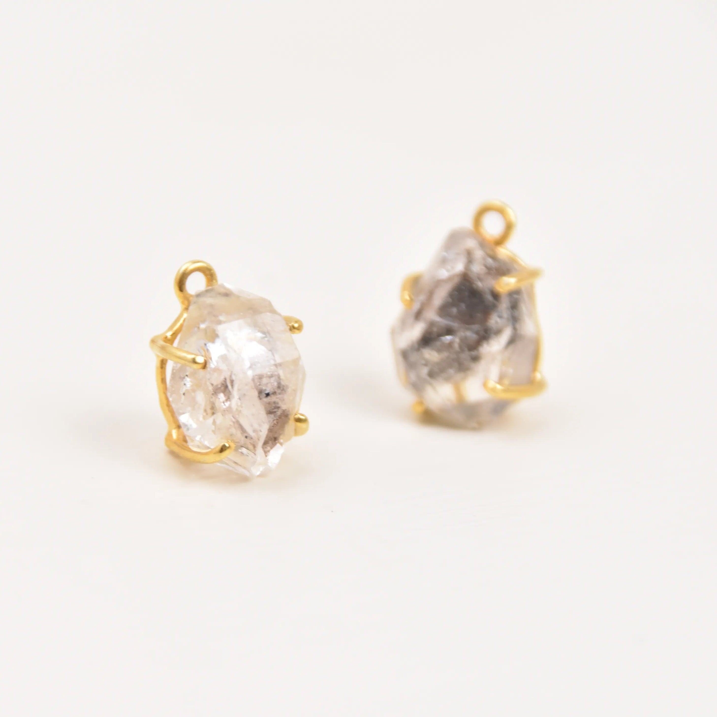 Gold Bezel Herkimer Diamond Necklaces