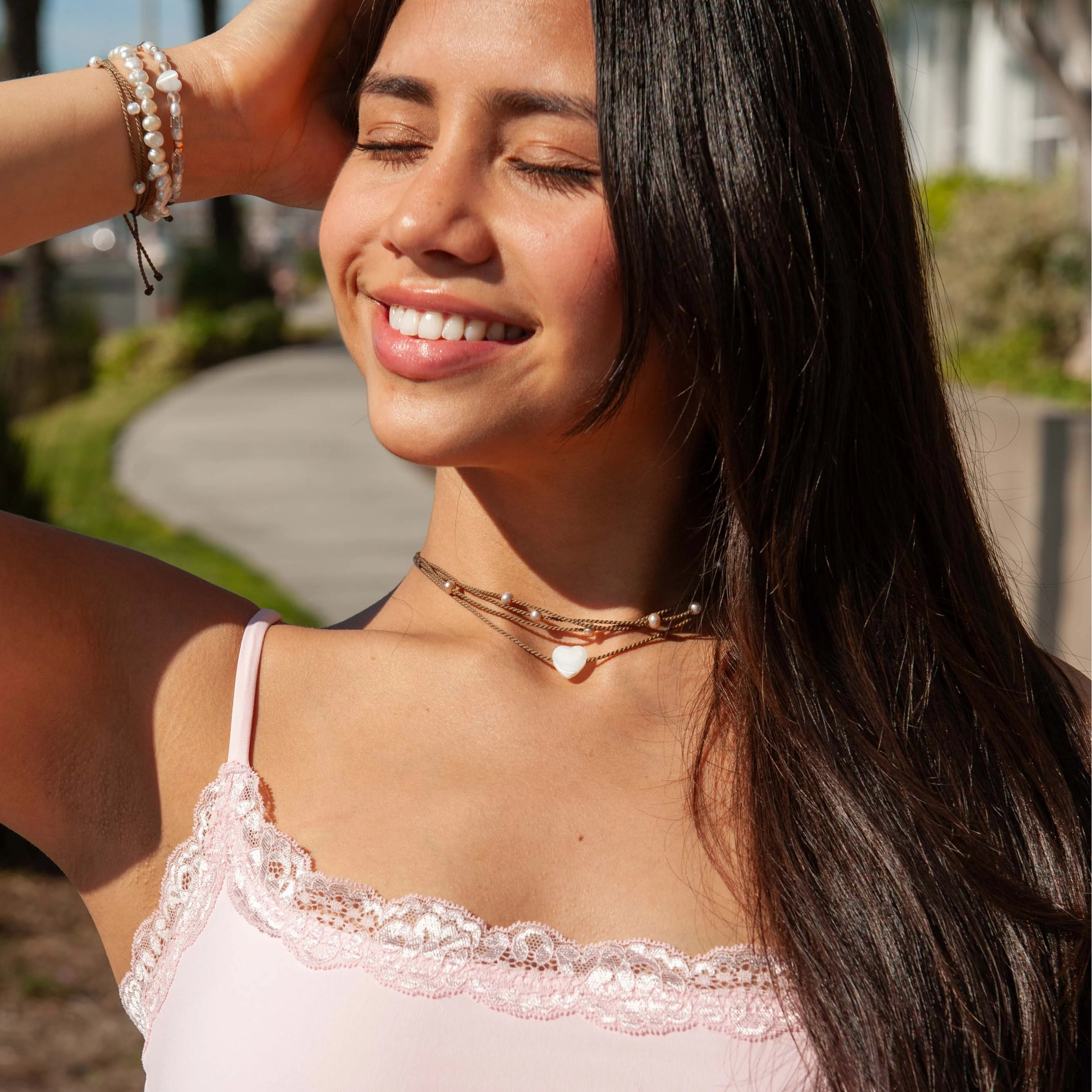 Mother of Pearl Heart Necklace