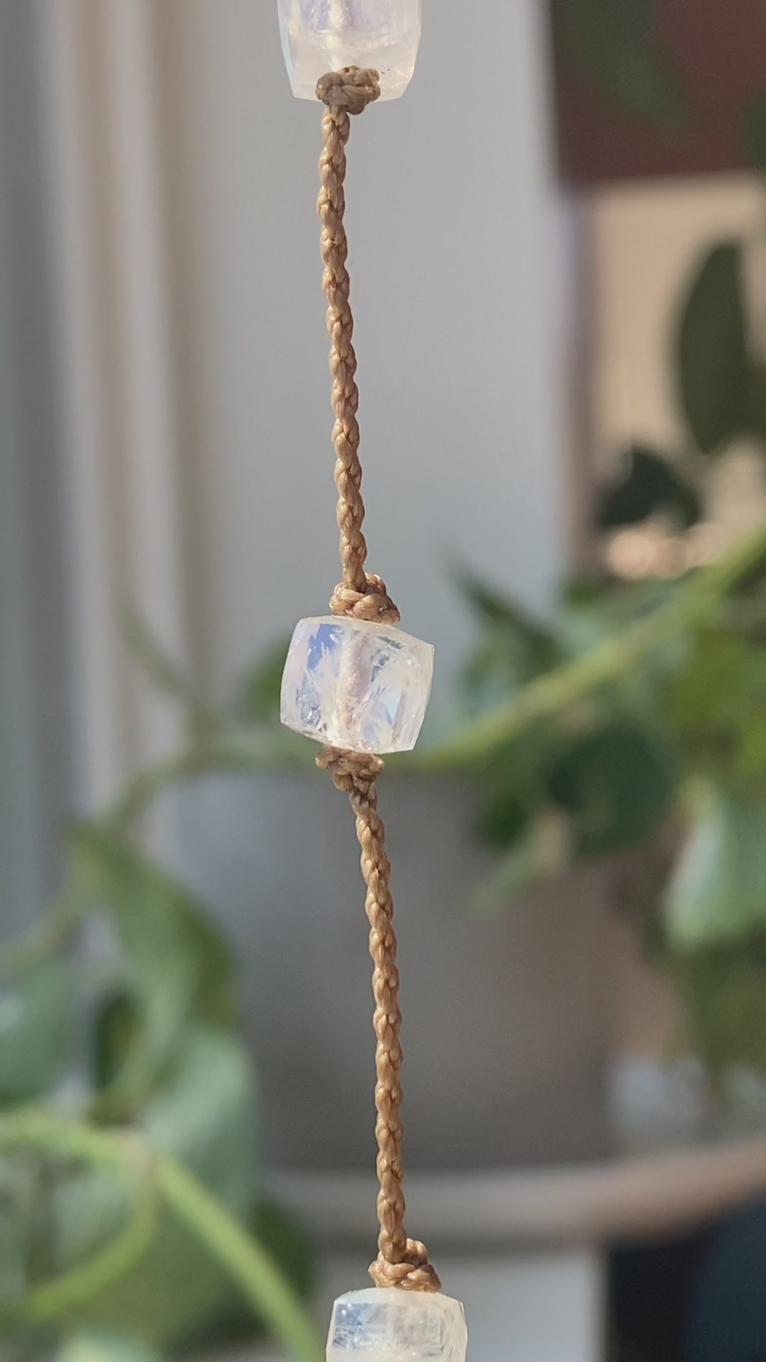Labradorite & Moonstone Cubes Bracelets