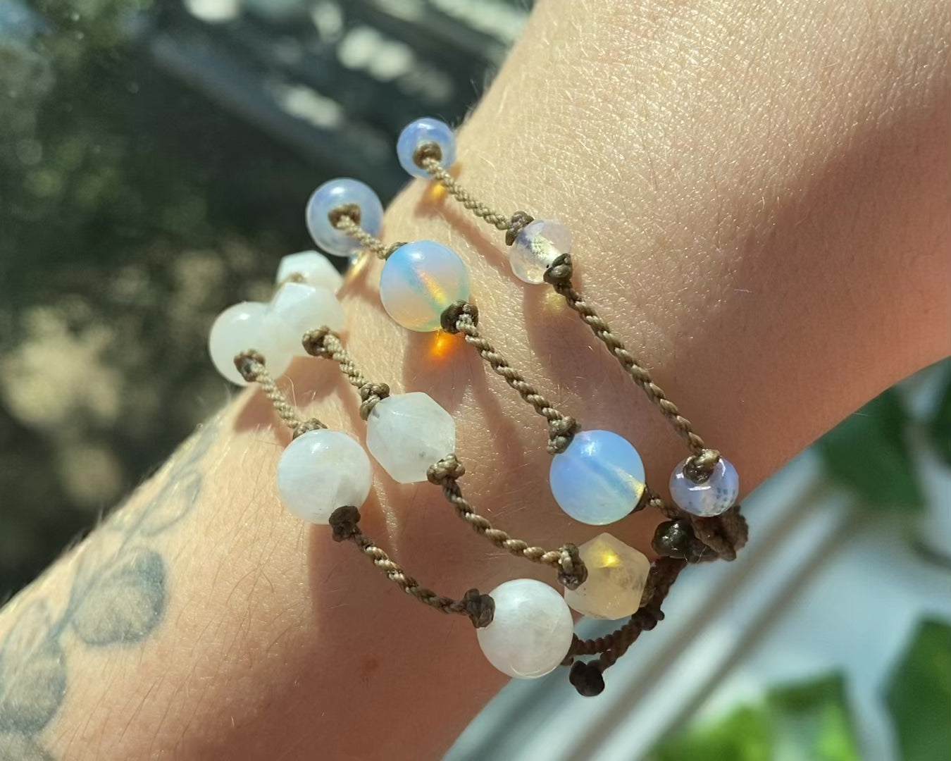 Opalite, Moonstone & Howlite Bracelets