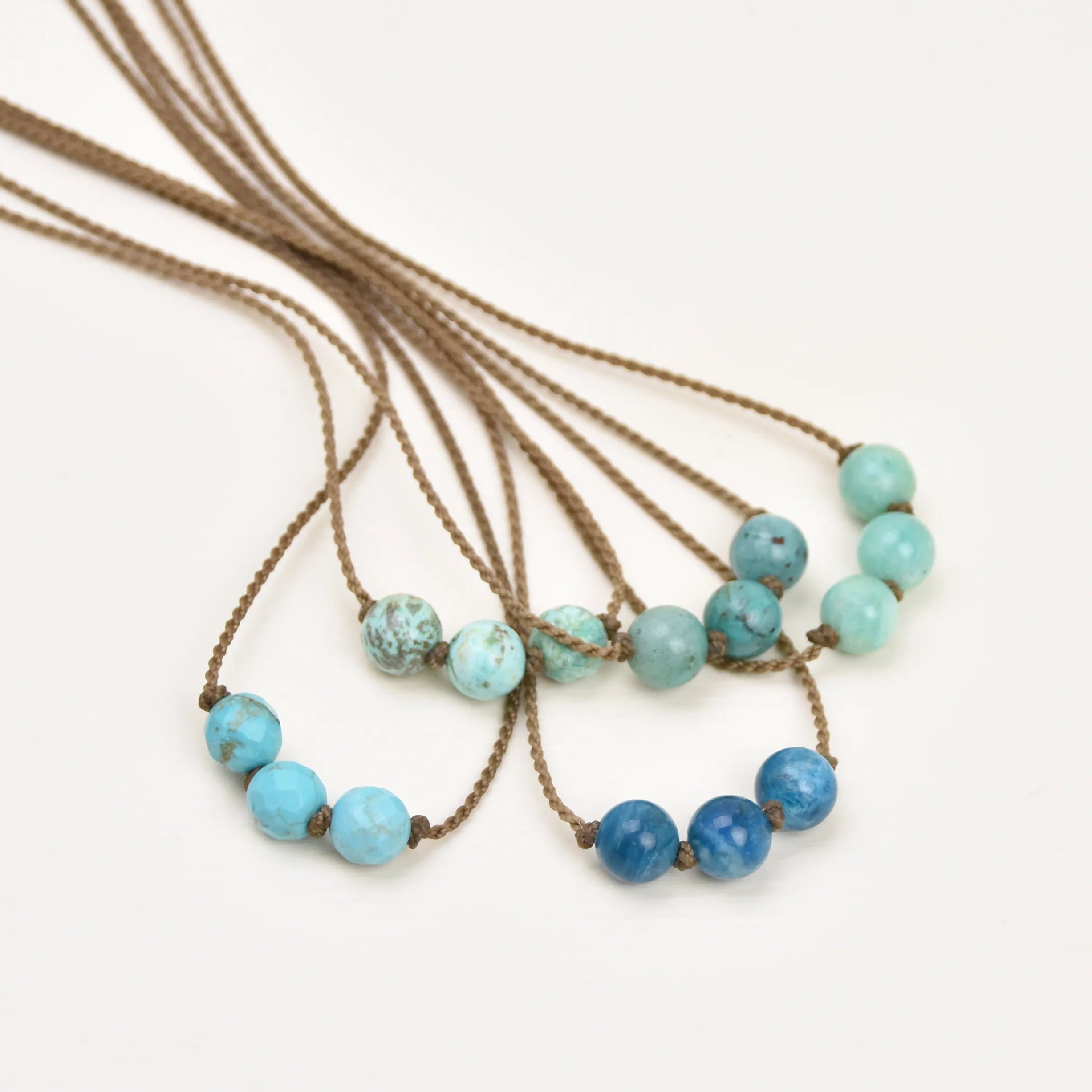 Stone Triple Knotted Necklaces