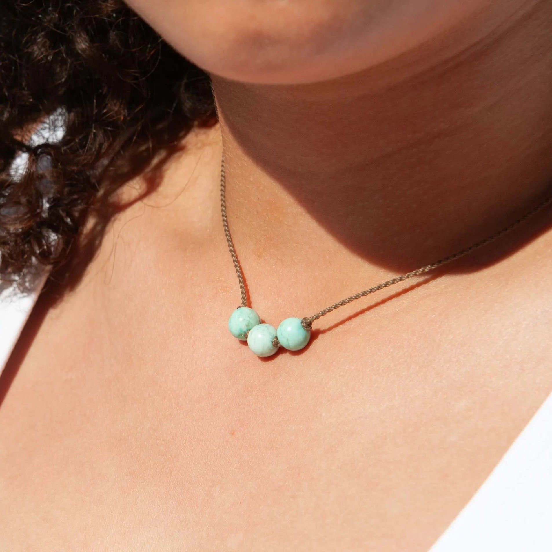 Stone Triple Knotted Necklaces