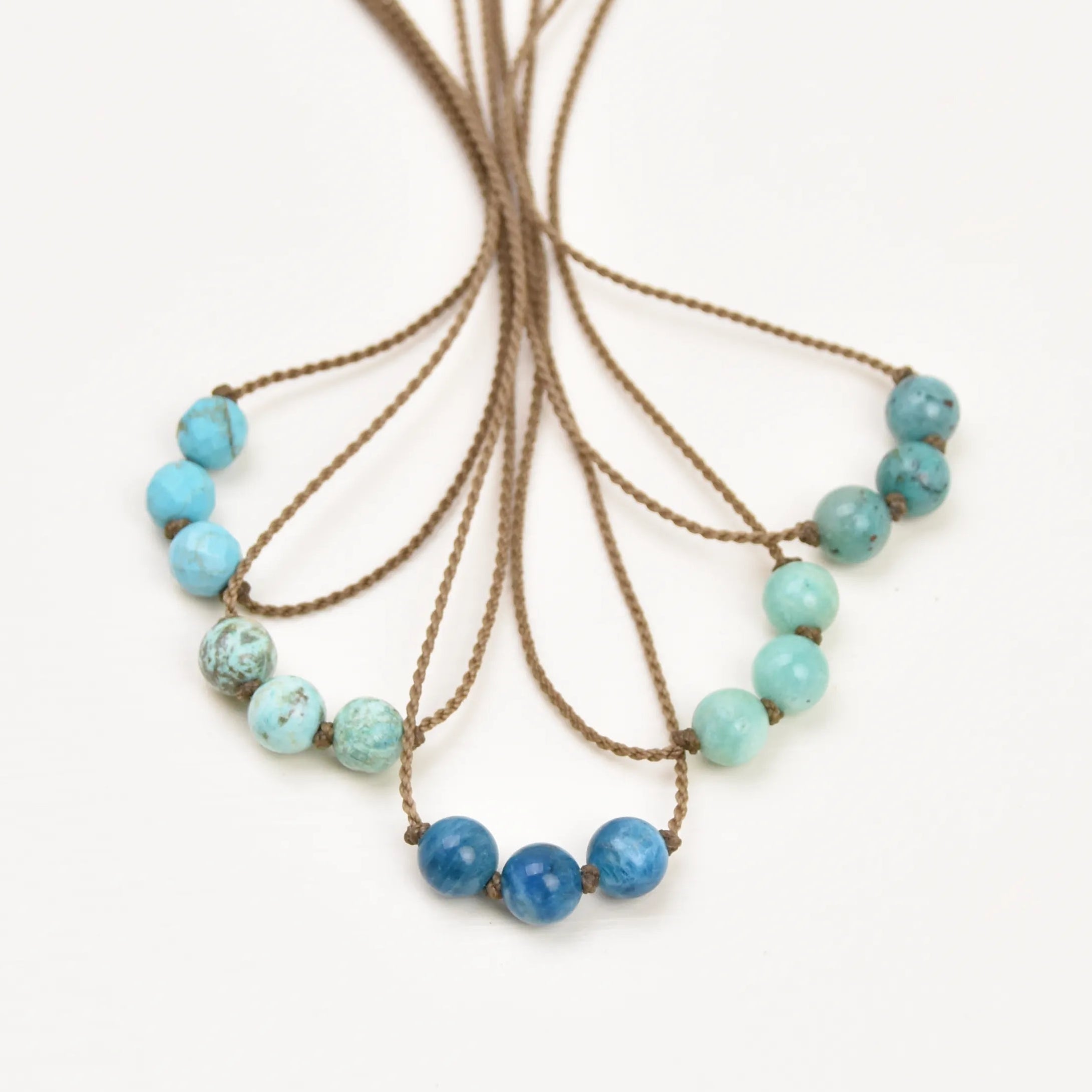 Stone Triple Knotted Necklaces