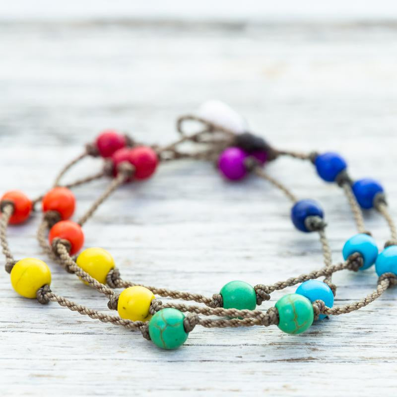 Wrap-1948-Rainbow Howlite Round Petite