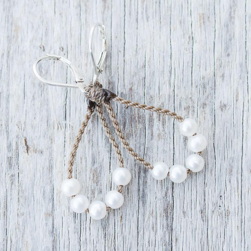 Dainty Pearl Loop Earrings