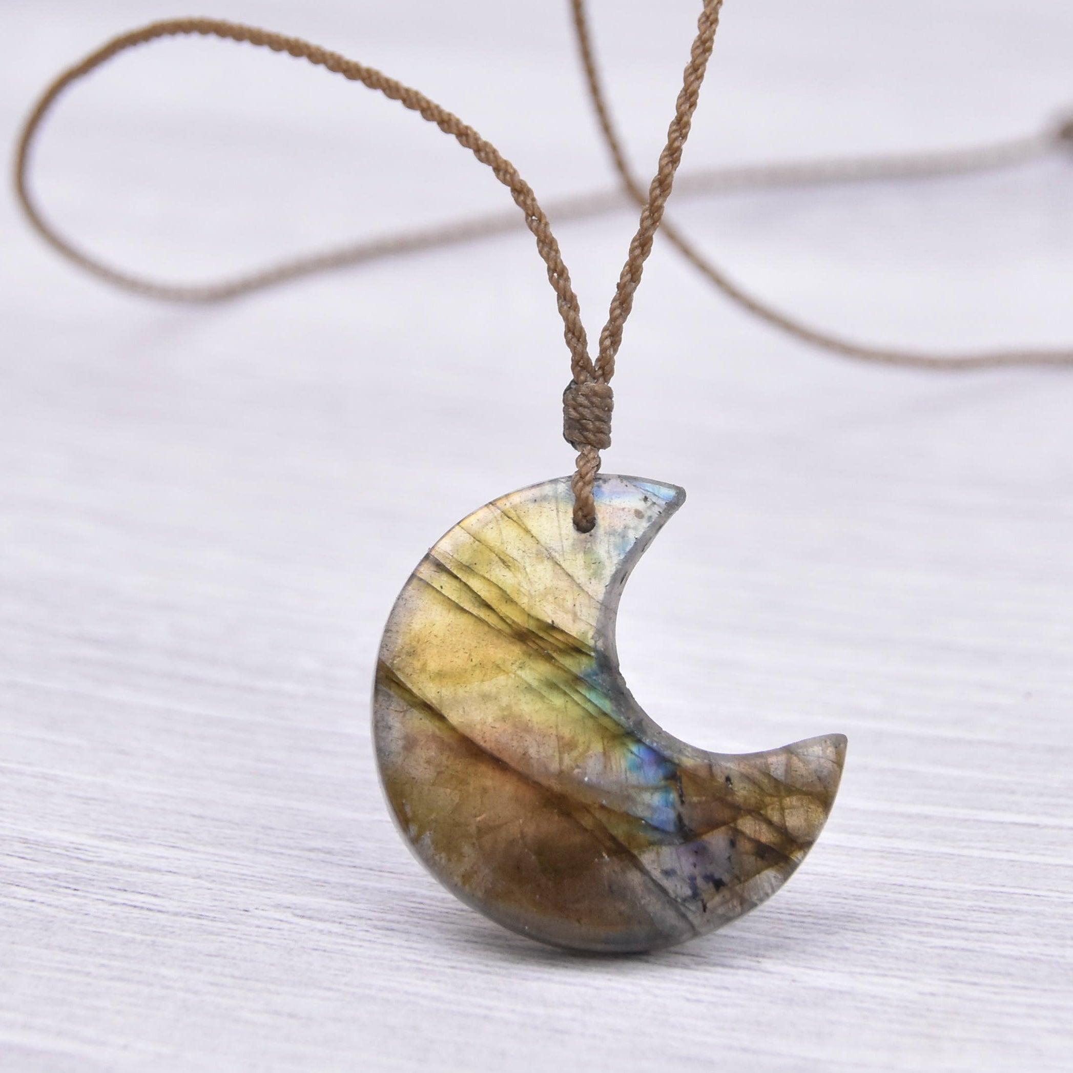 Labradorite Crescent Necklace