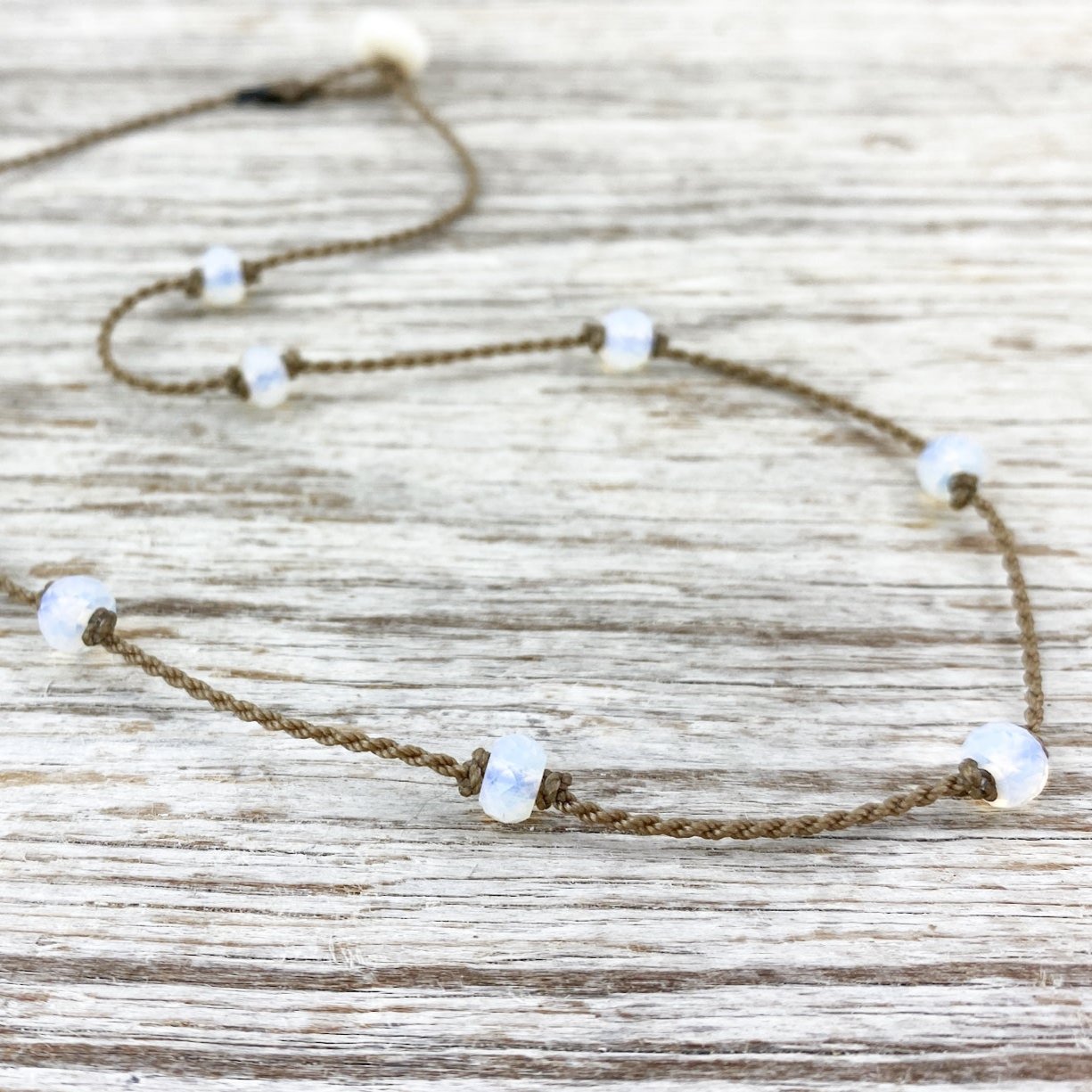 Princess Necklace-0142-Opalite Faceted Rondelle Petite