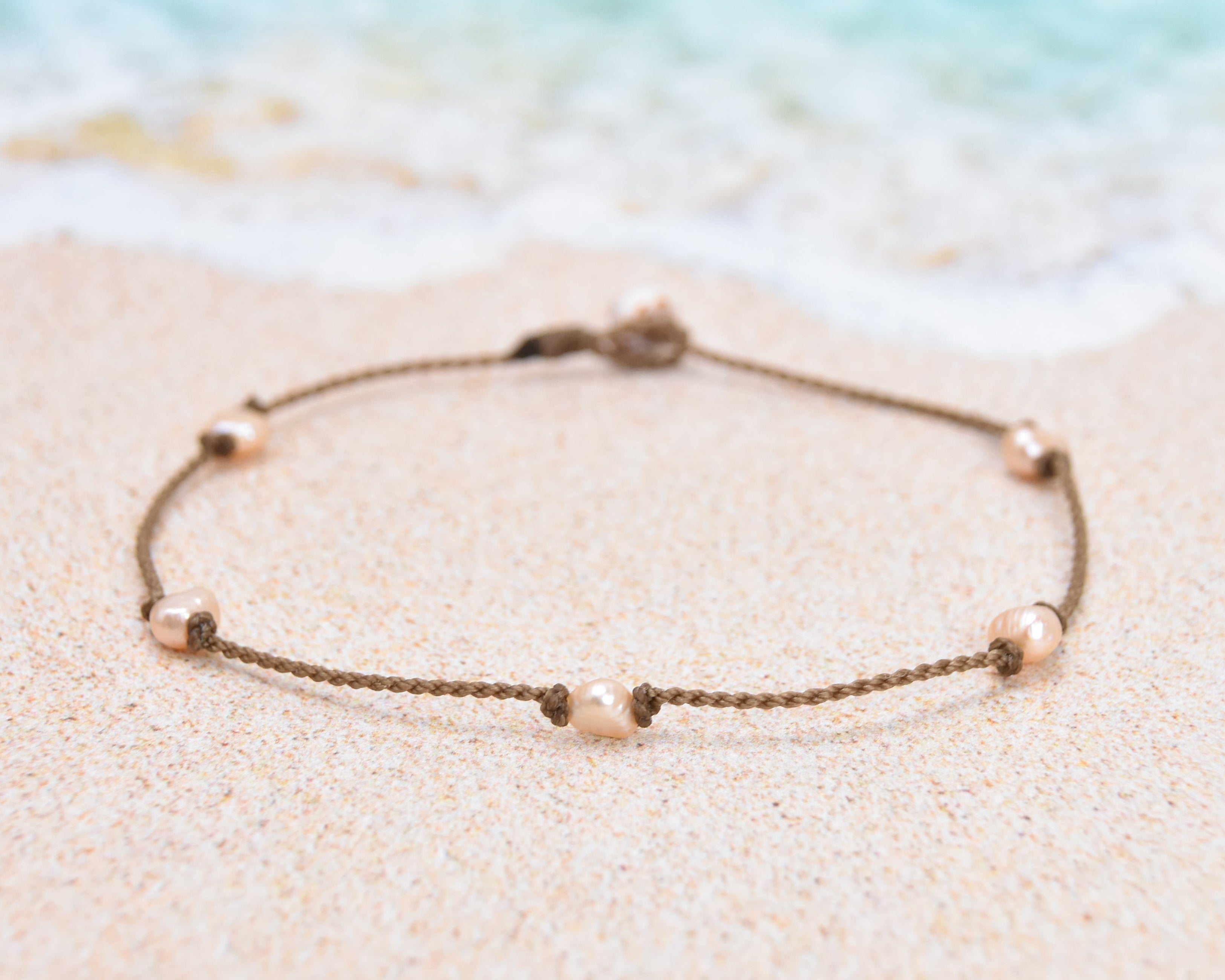 Peach Pearl Princess Anklet