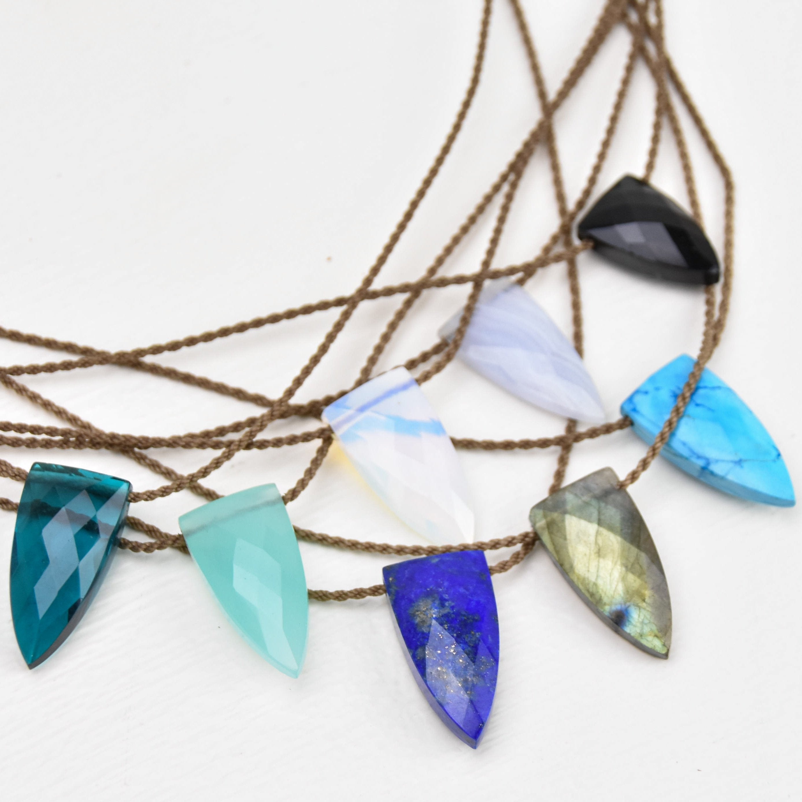 Pyramid Crystal and Gemstone Necklaces