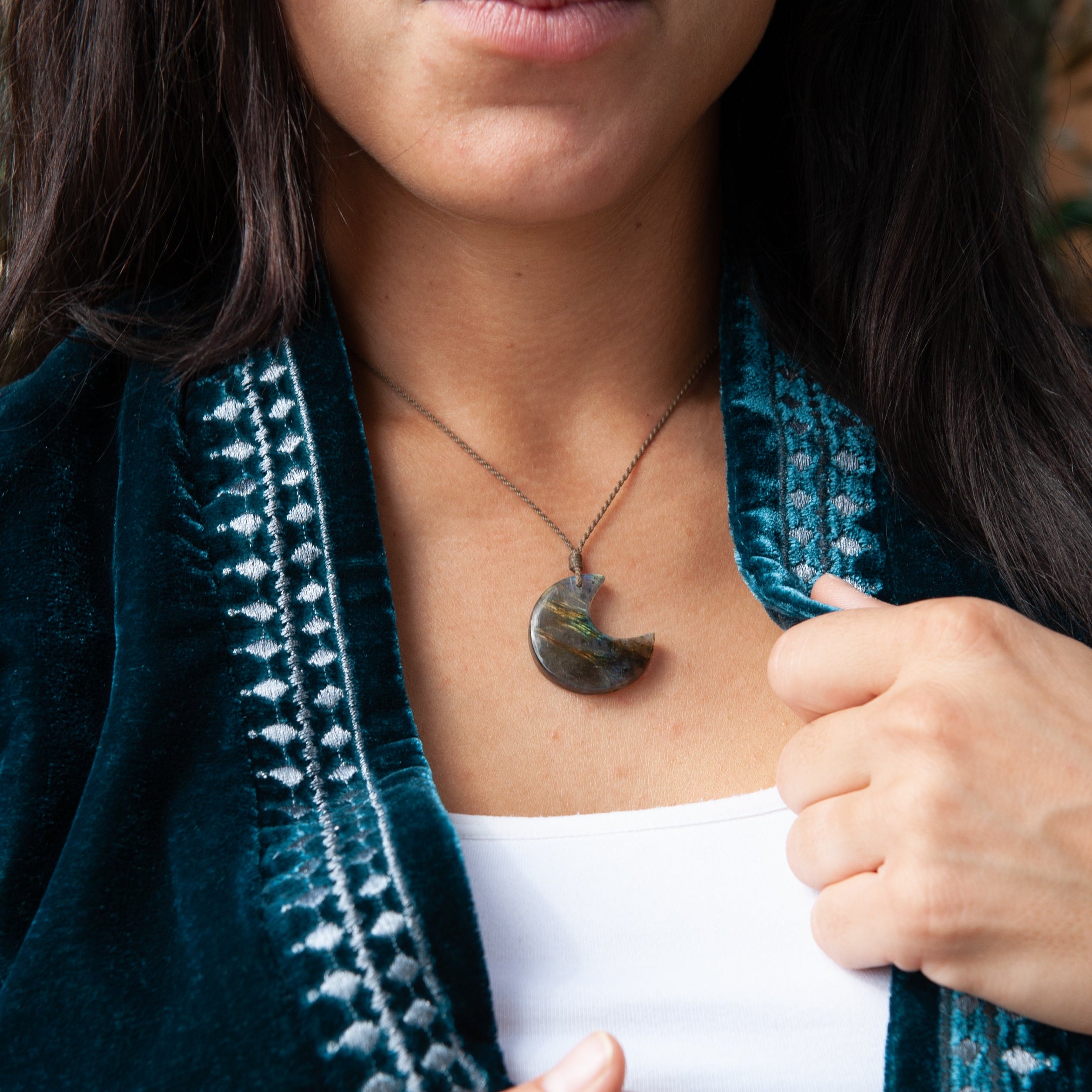 Labradorite Crescent Necklace