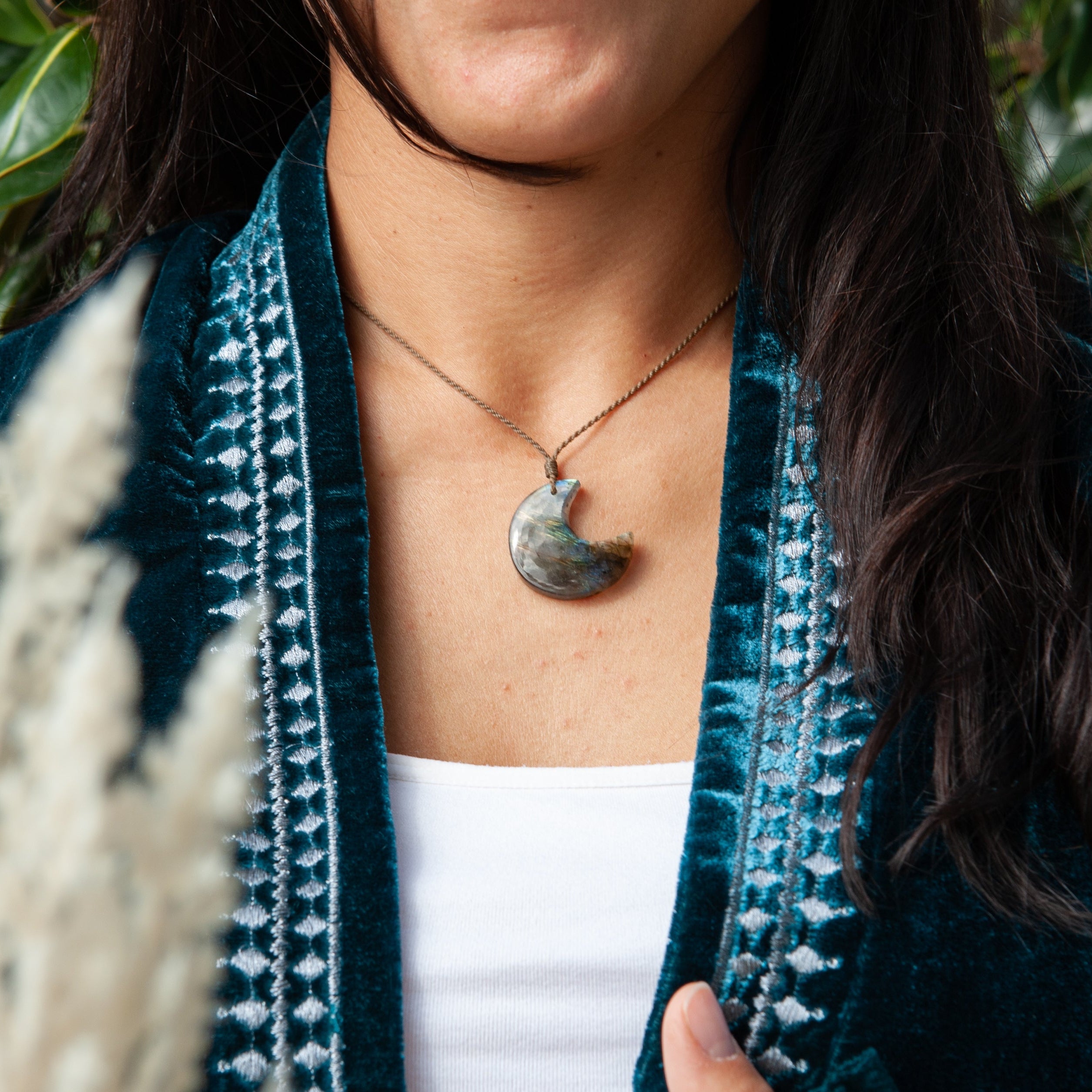 Labradorite Crescent Necklace