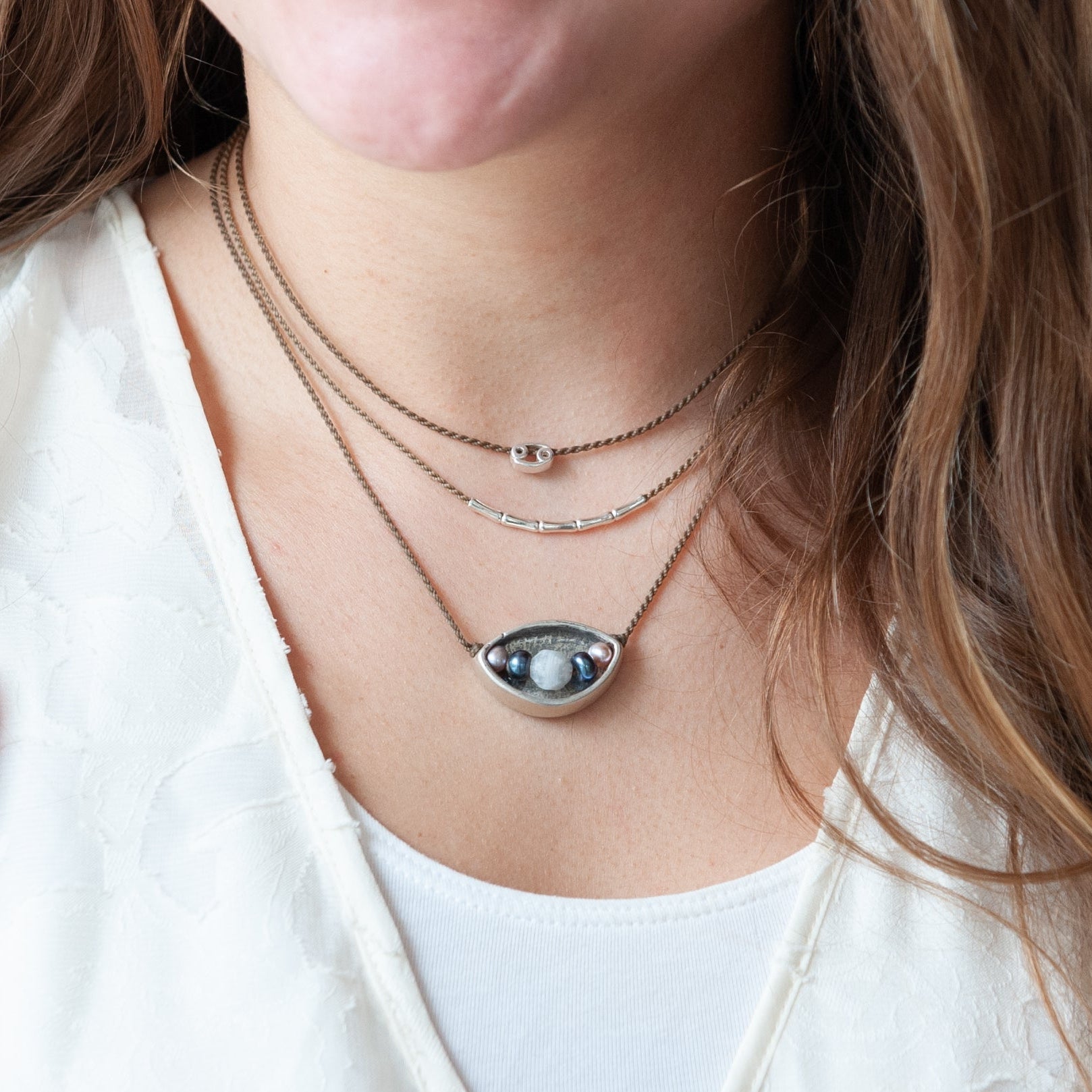 Silver Bamboo Necklace