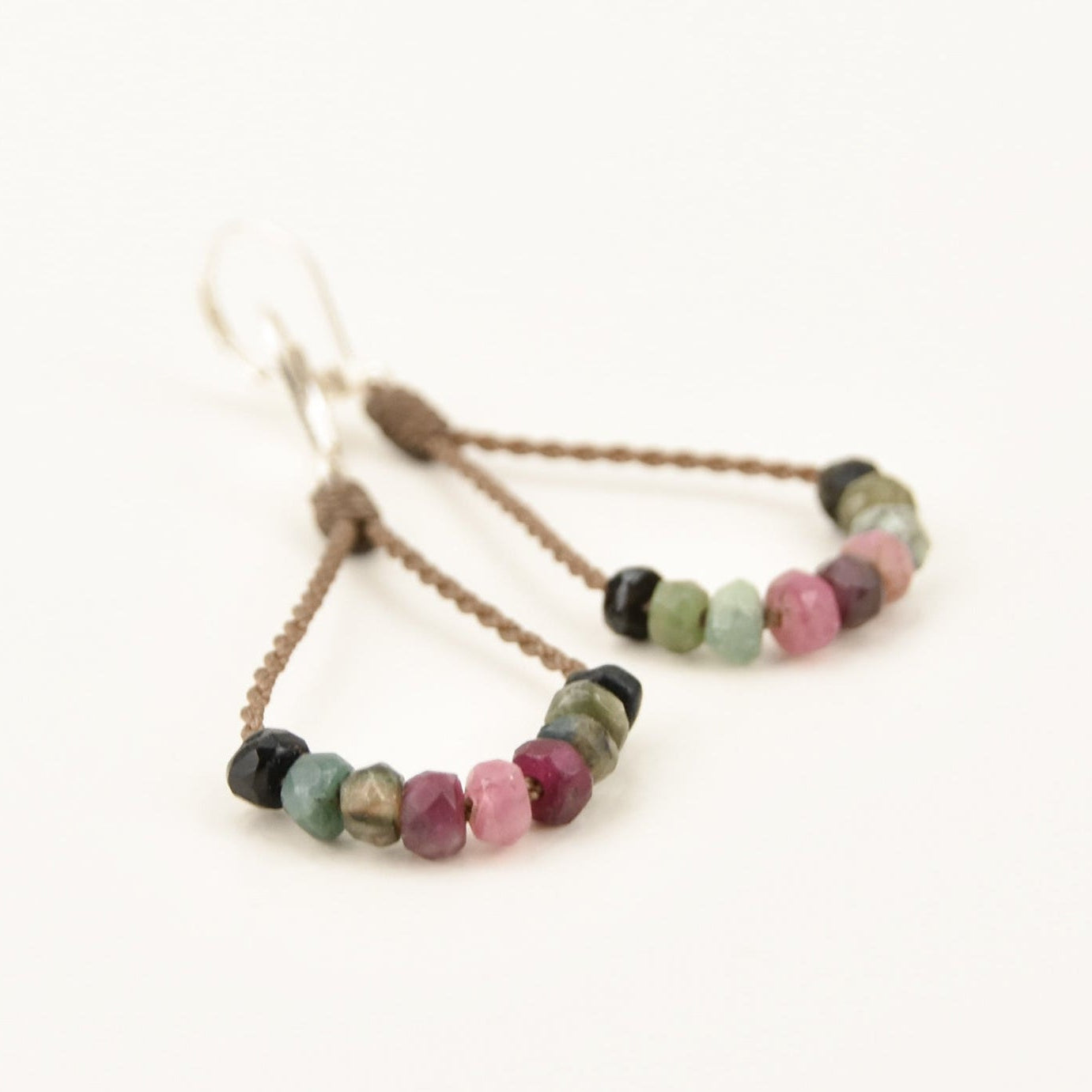 Watermelon Tourmaline Loop Earrings