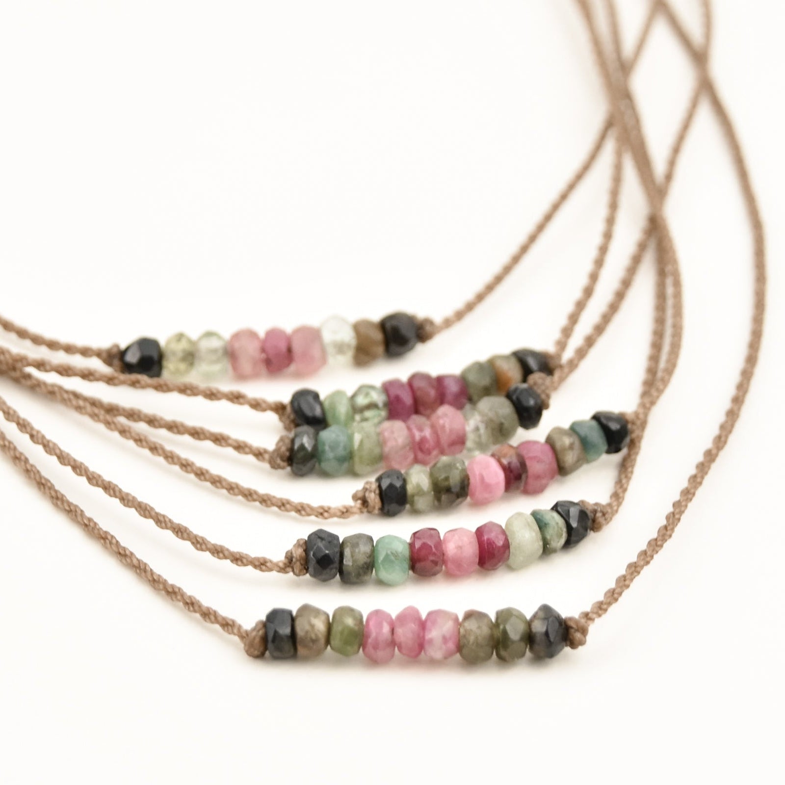 Watermelon Tourmaline Bohemian Necklace