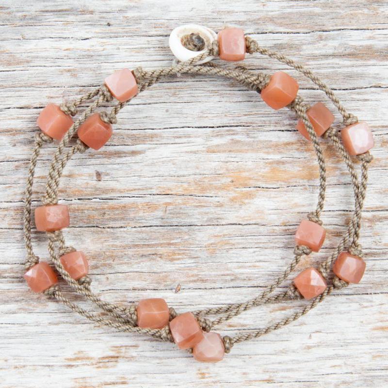 Wrap-0598-Peach Moonstone Cube Petite