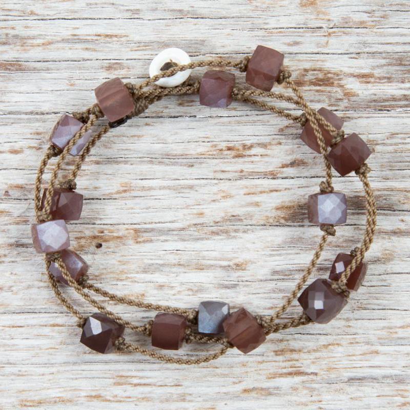 Wrap-0723-Chocolate Moonstone Cube Petite