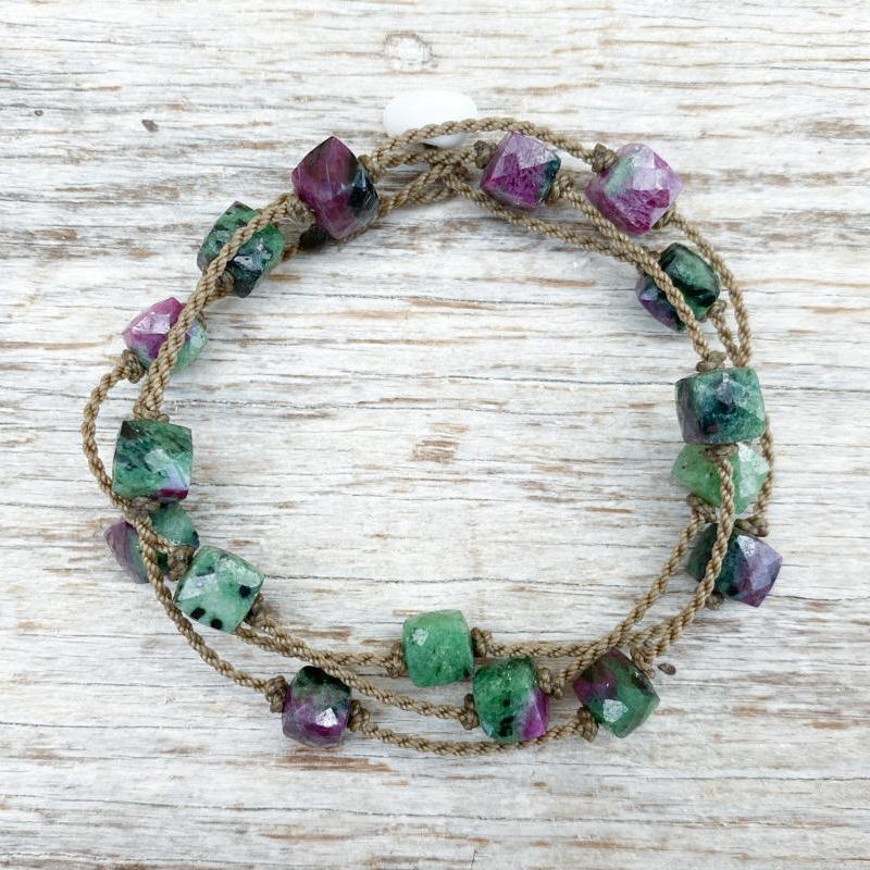 Wrap-1005-Ruby Zoisite Cube Petite